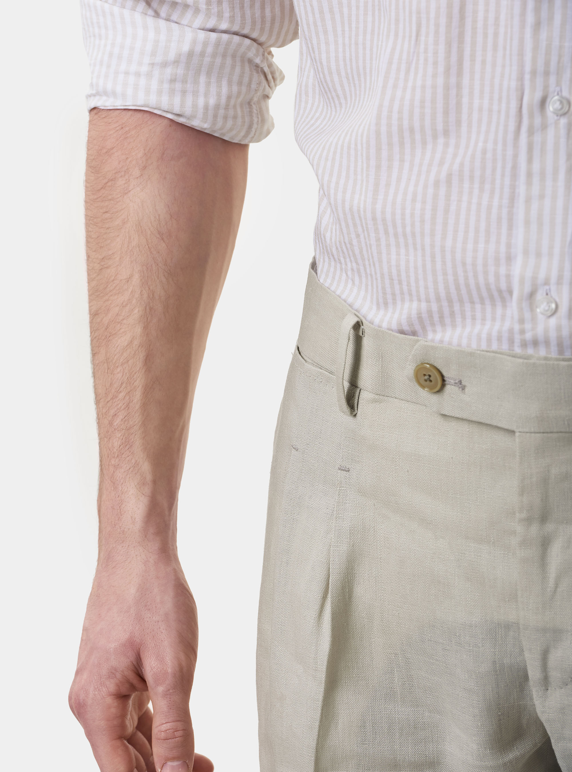 Pantaloni per abito in puro lino, ECRU