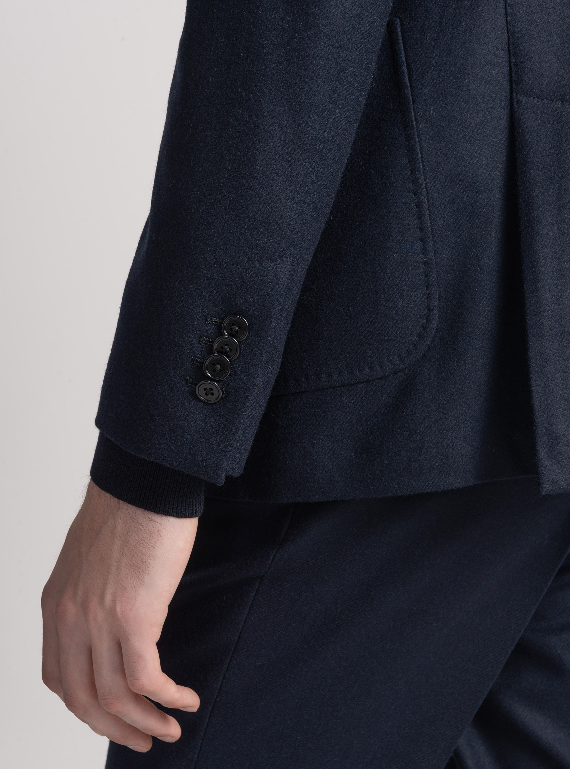 Giacca in flanella di misto lana, BLU NAVY