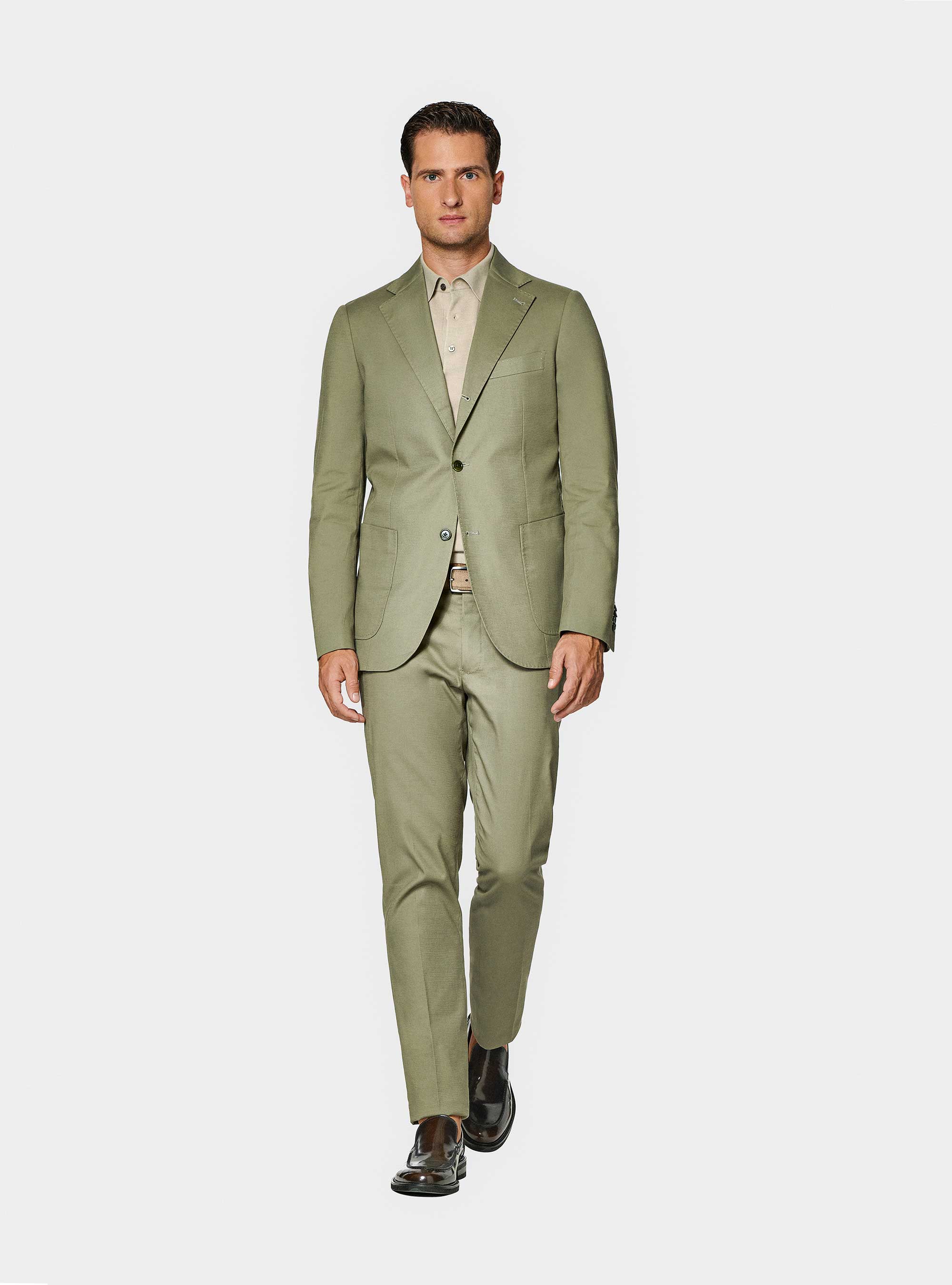 Armoured cotton suit trousers, SALVIA 0602C