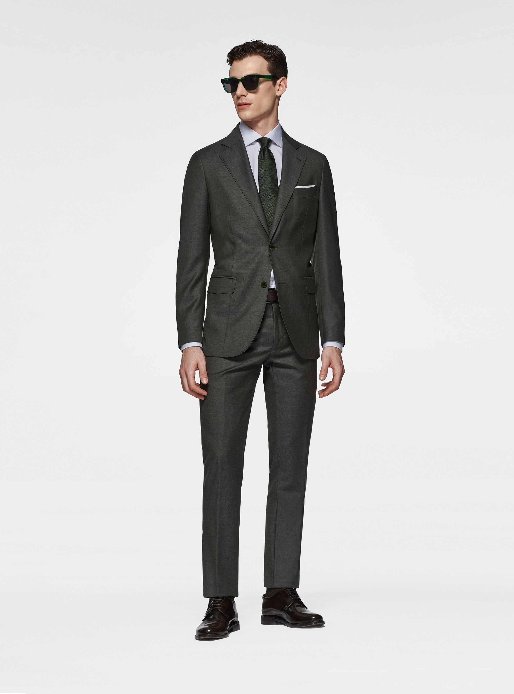 Pure 110's superfine wool blazer, GREEN