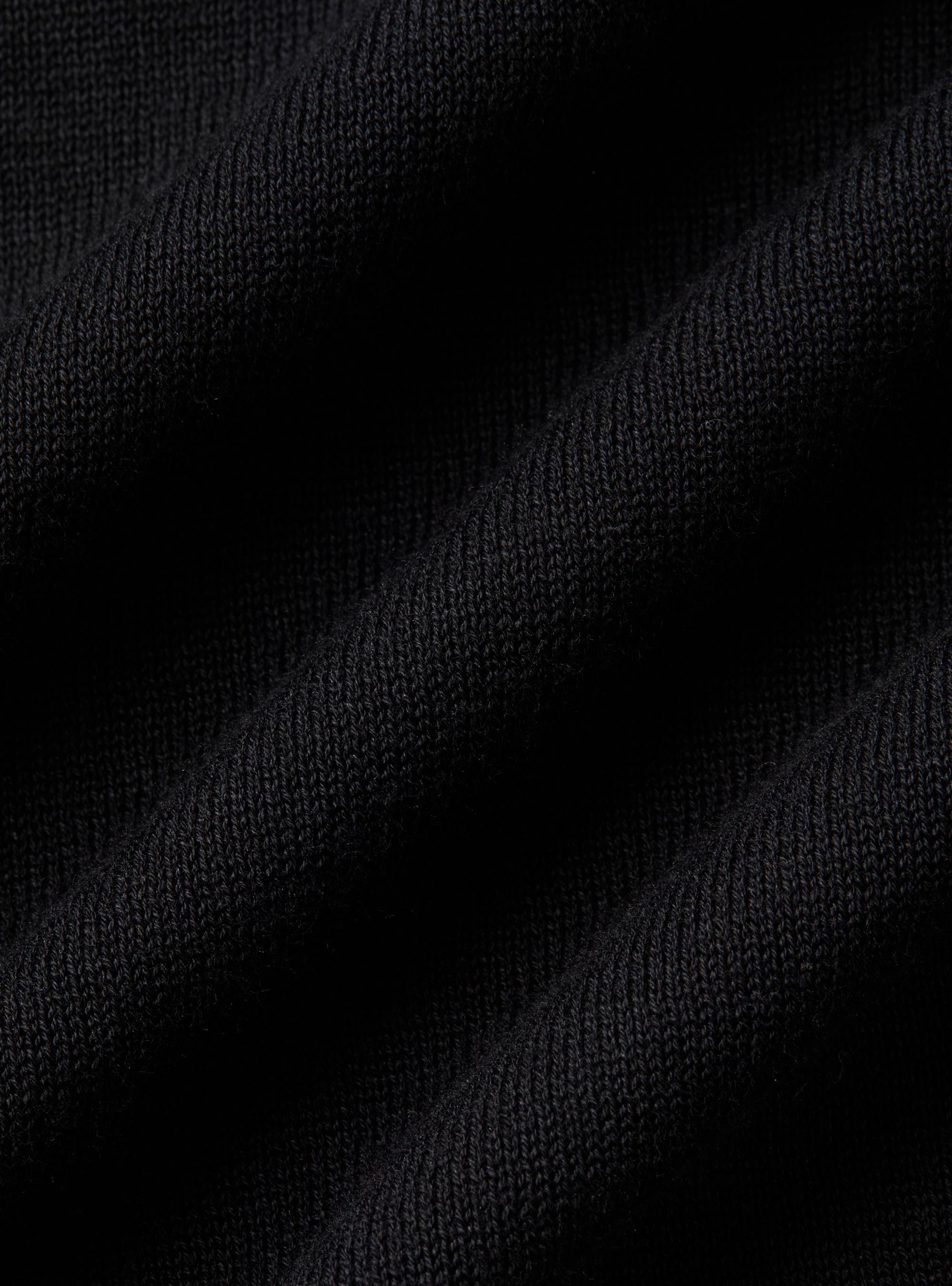 Polo de punto de algod&oacute;n extrafino, NEGRO