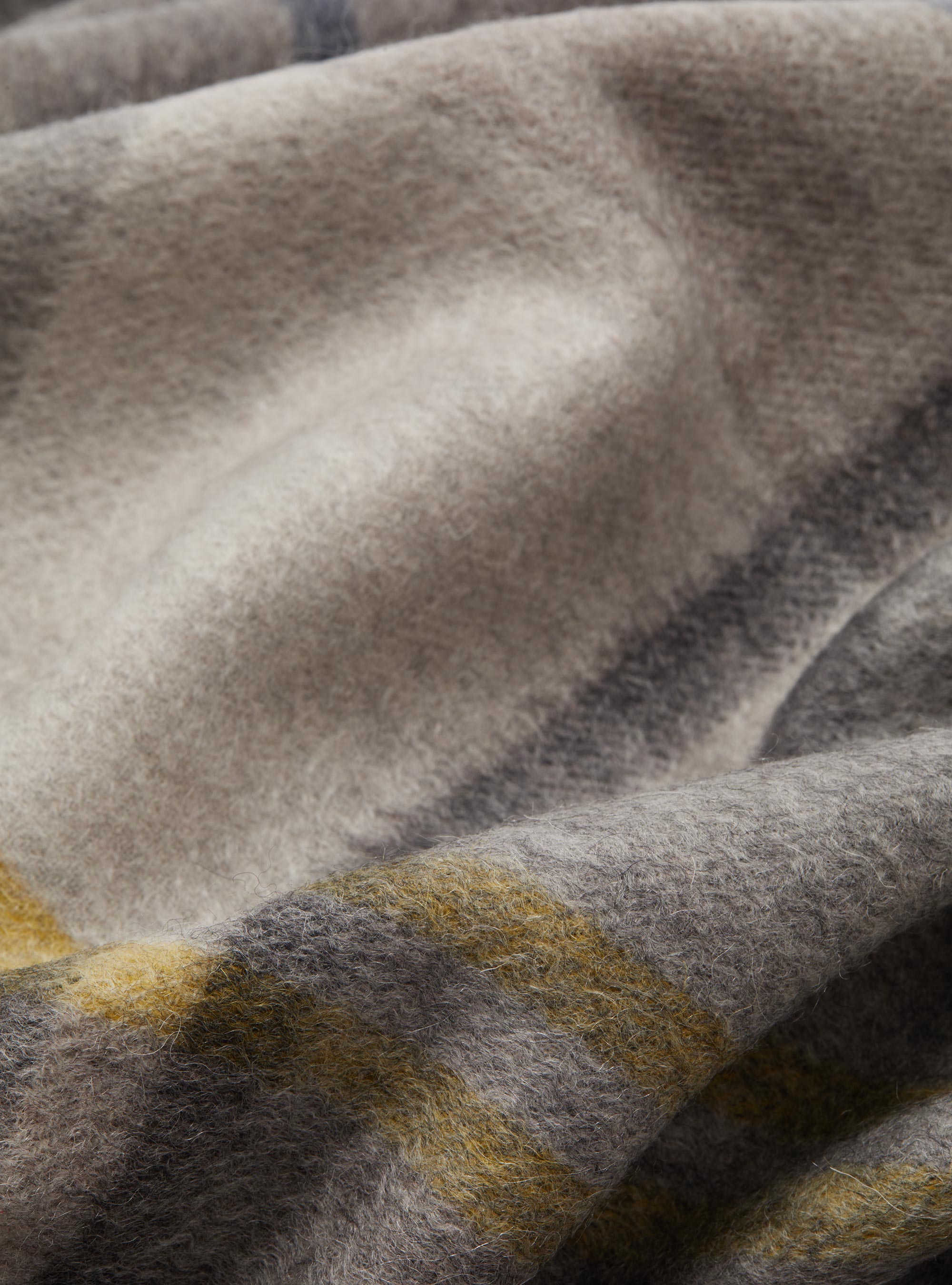 Wool and cashmere checked scarf, GREY