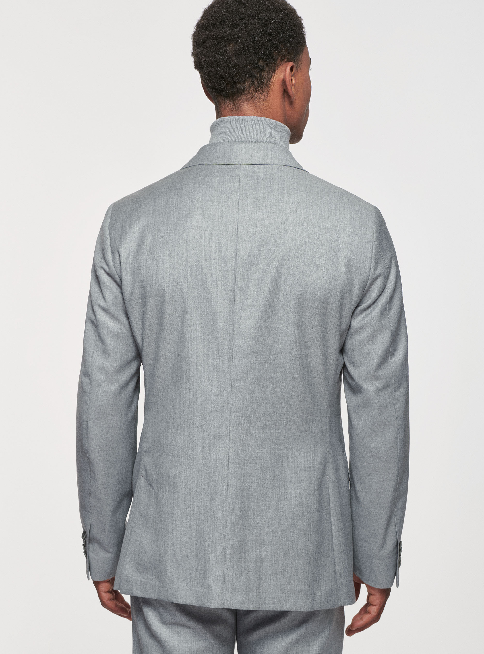 Americana de lana superfina Pure 110, GRIS CLARO JASPEADO
