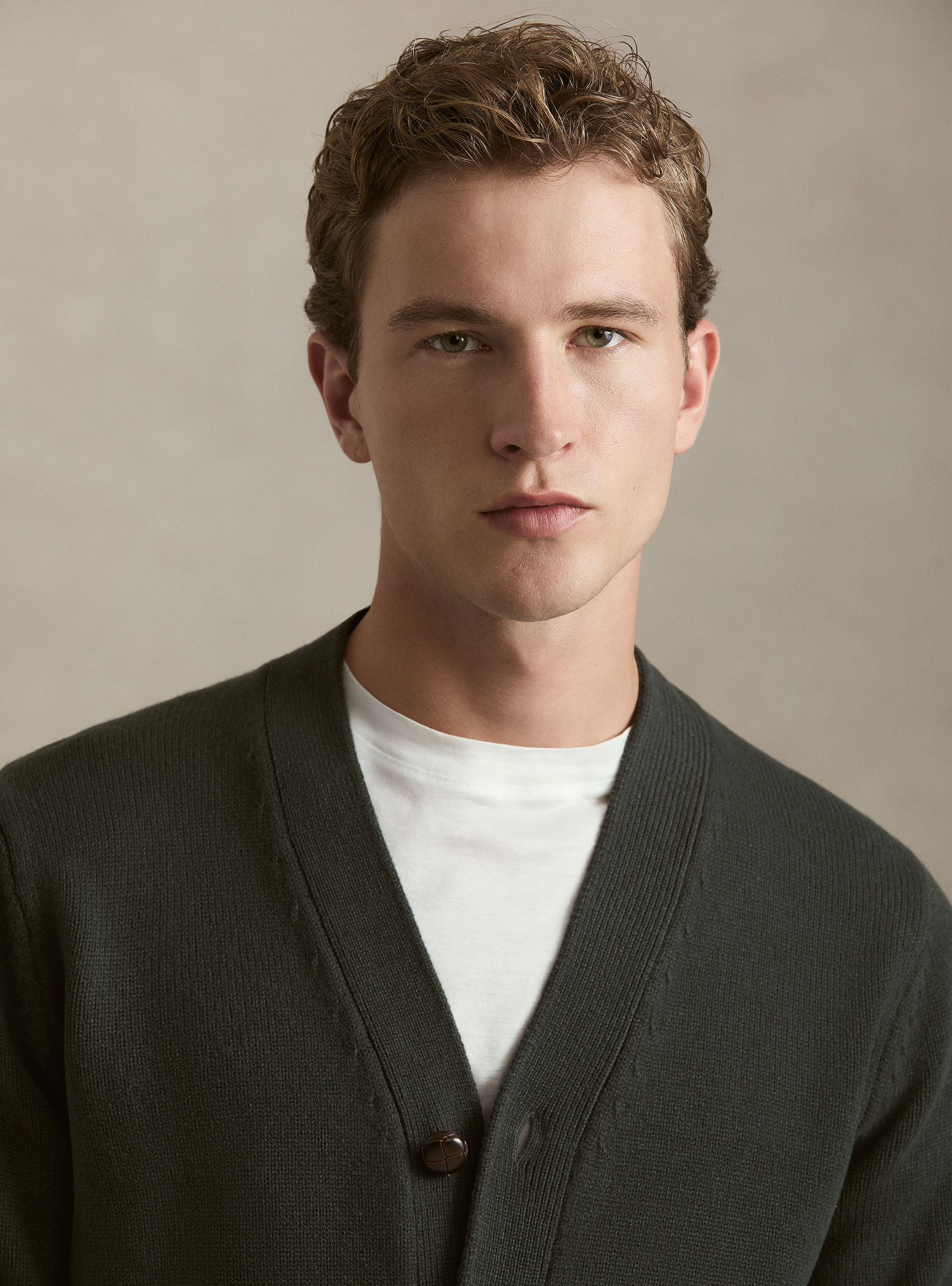 Cardigan con bottoni in lana e cashmere, MILITARE 0609C