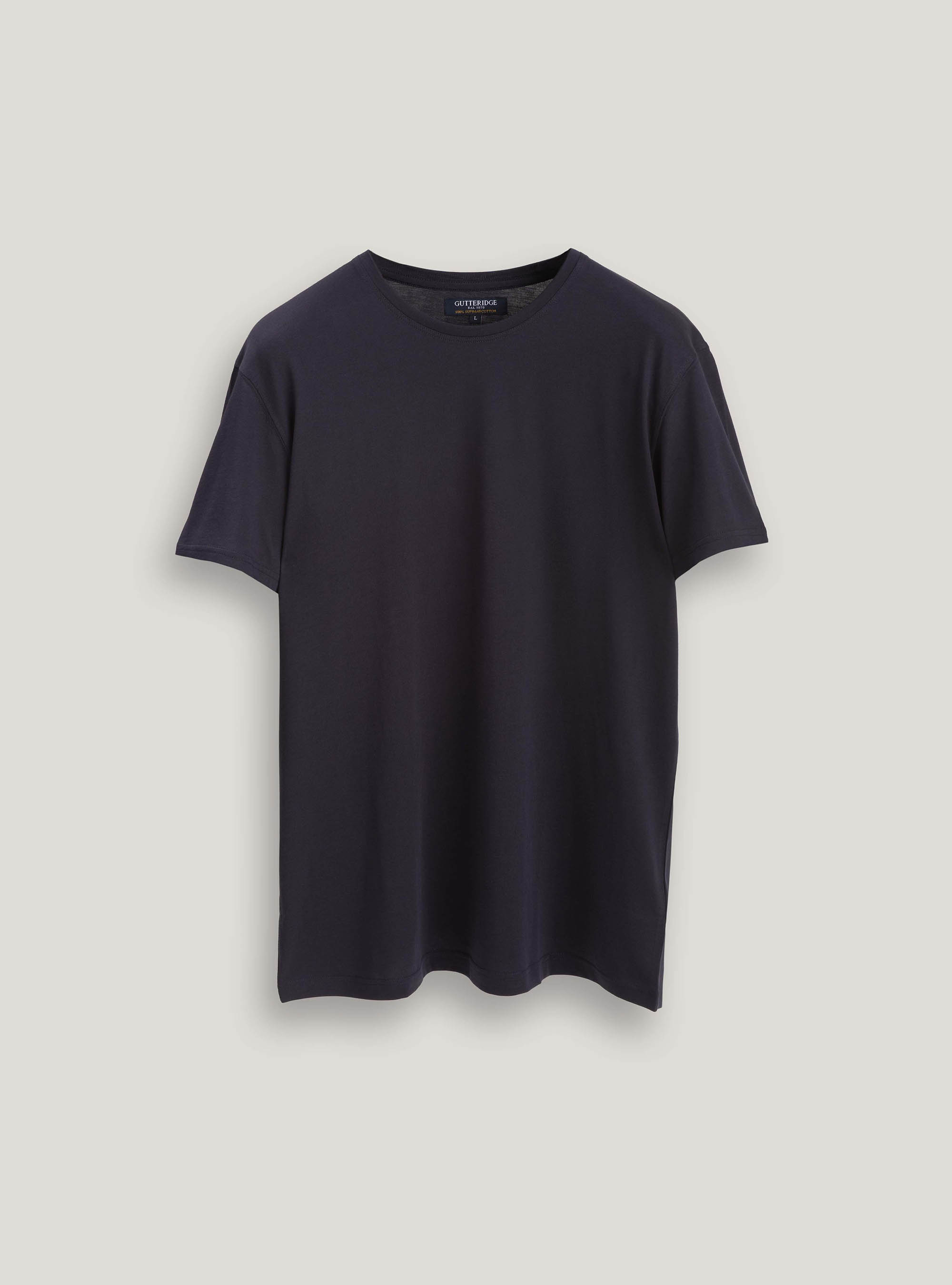 Supima cotton jersey half sleeve t-shirt, NAVY BLUE