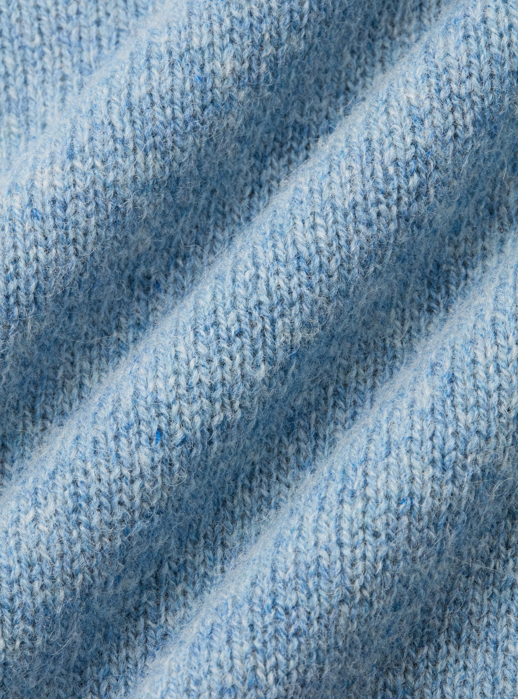 Maglia girocollo in lana shetland, AZZURRO