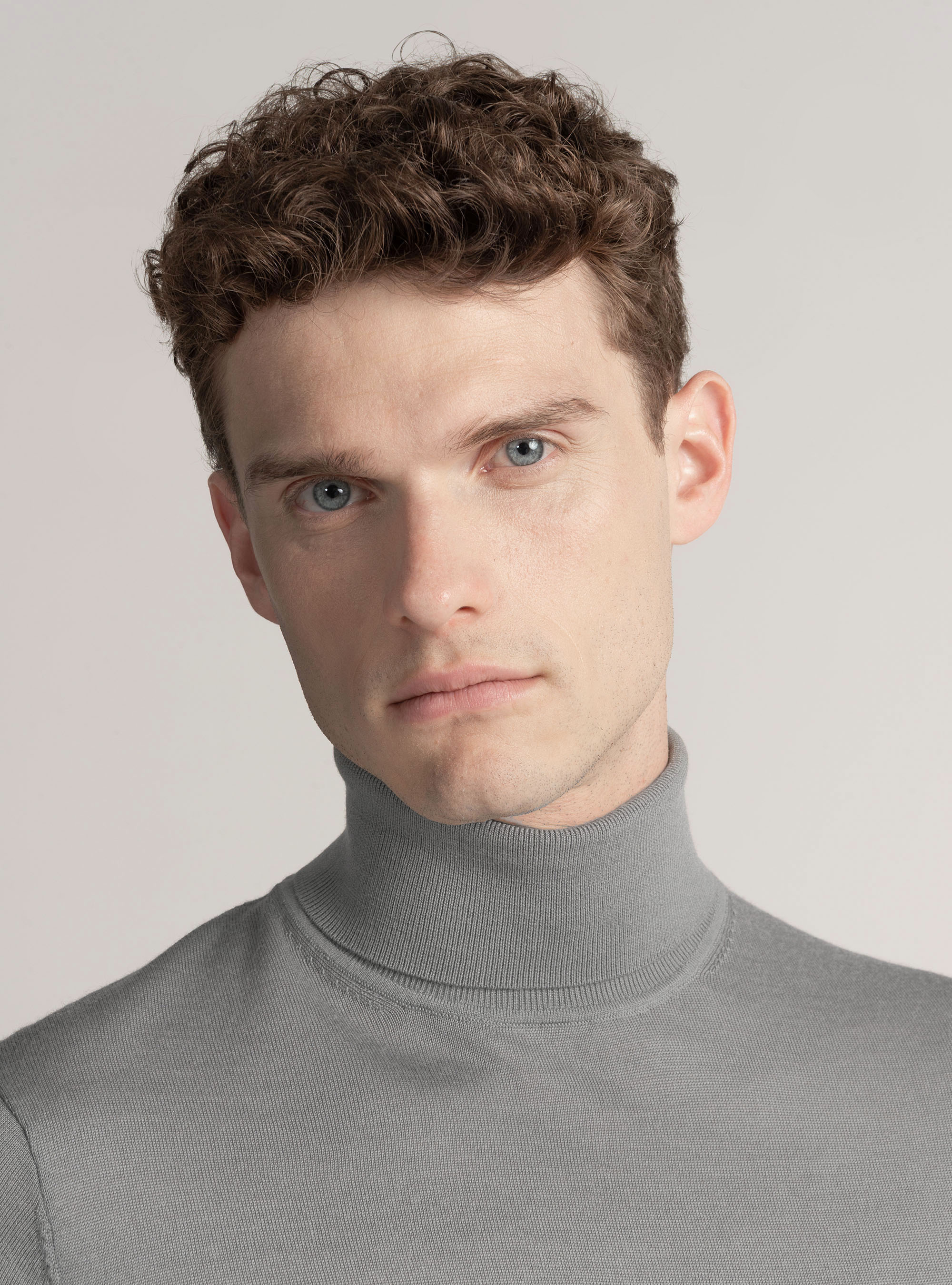 Turtleneck in pure extra-fine merino wool, GREY