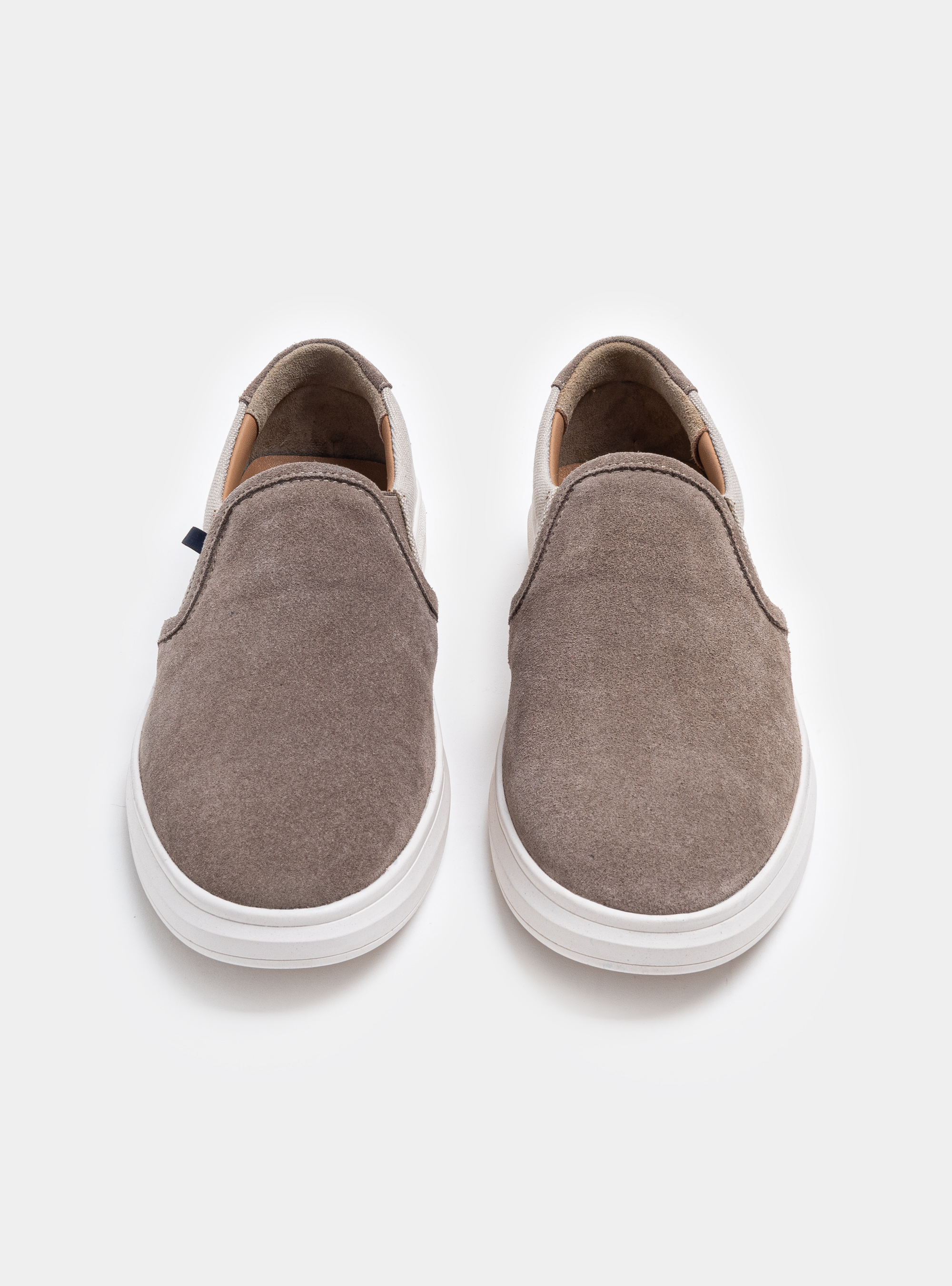Slip-on in canvas e suede, FANGO