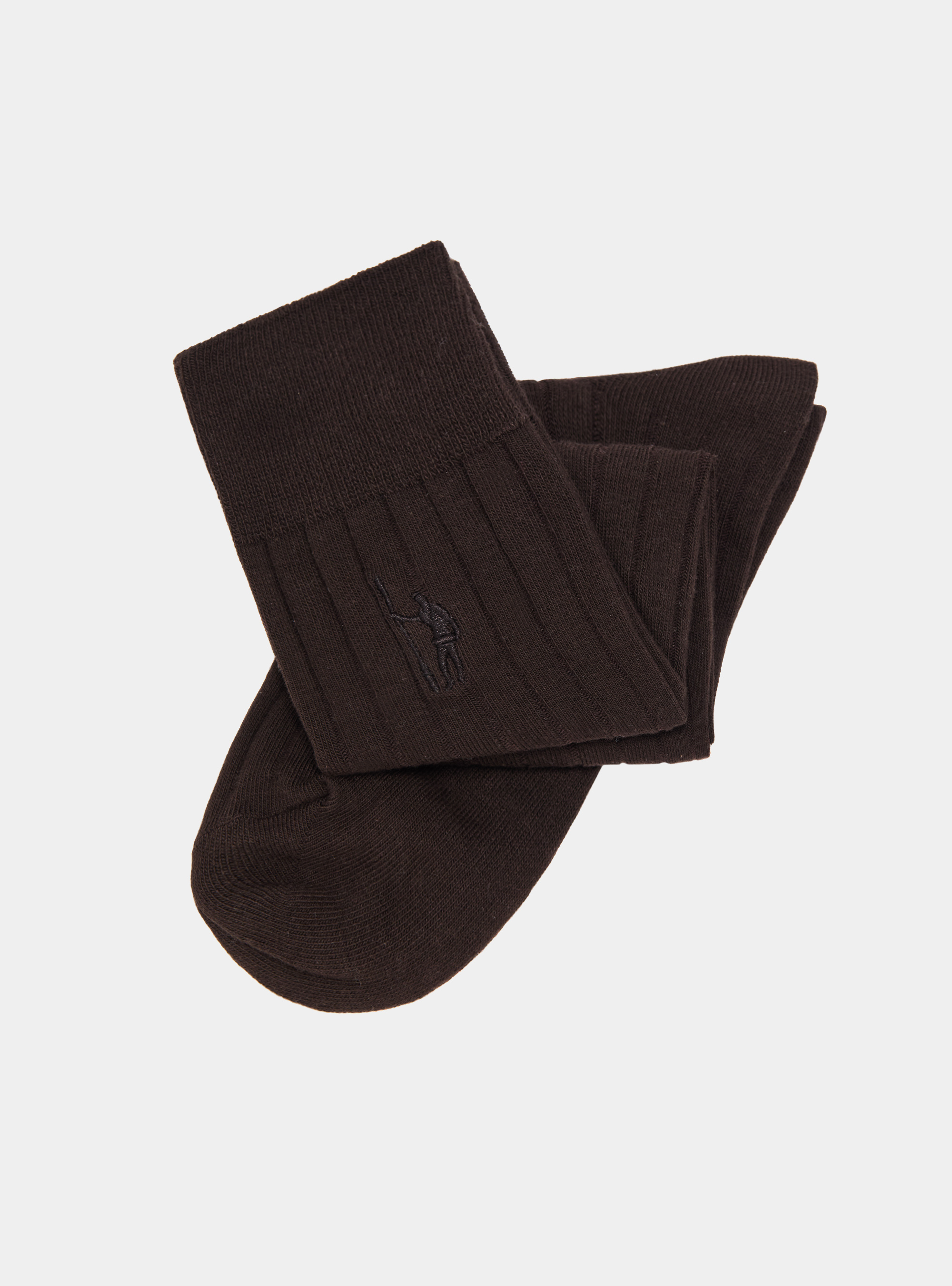 Gerippte Socken mit Stickerei, MARRONE 0507C