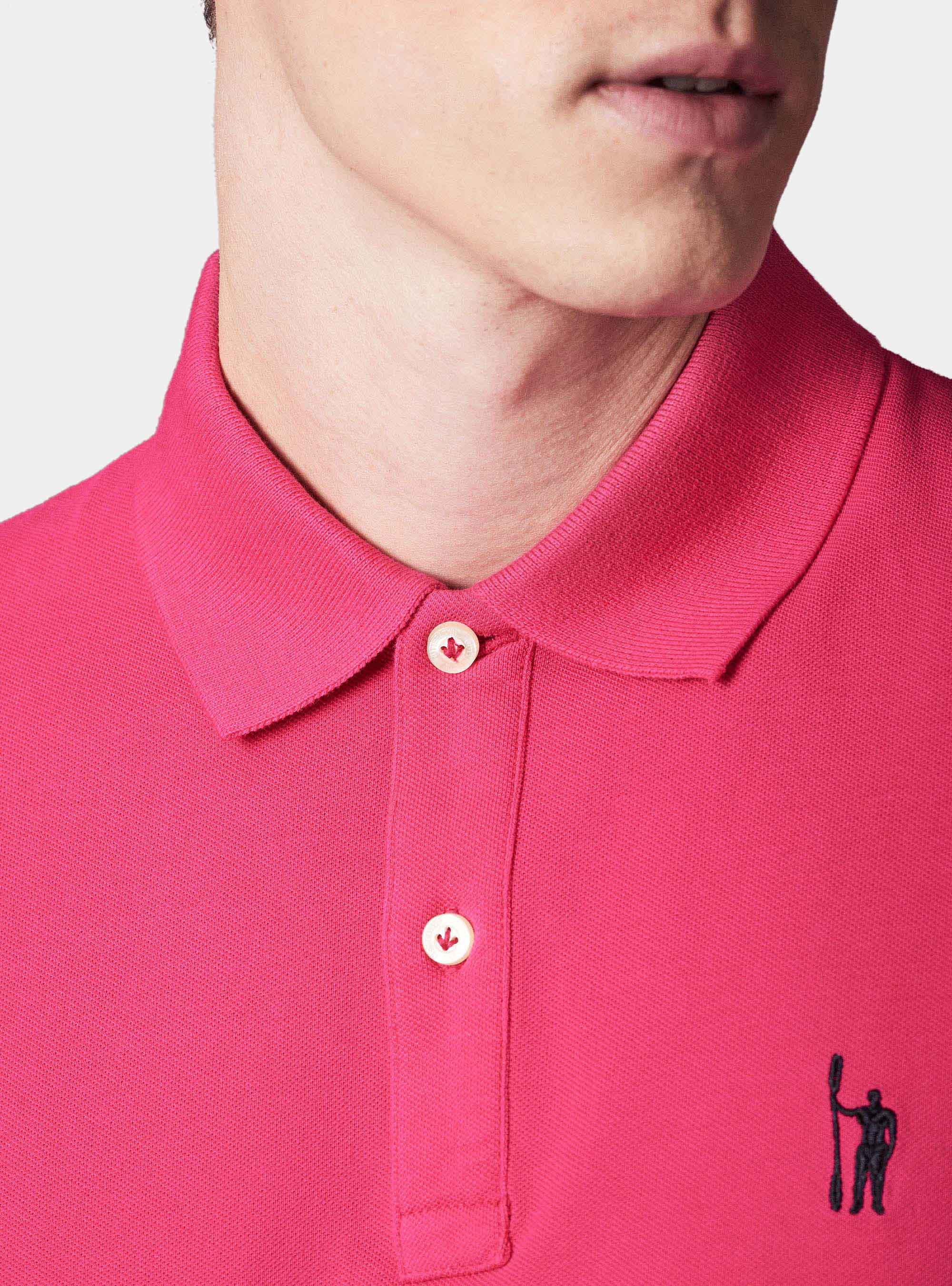 Polo basique en piqu&eacute;, FUSHIA