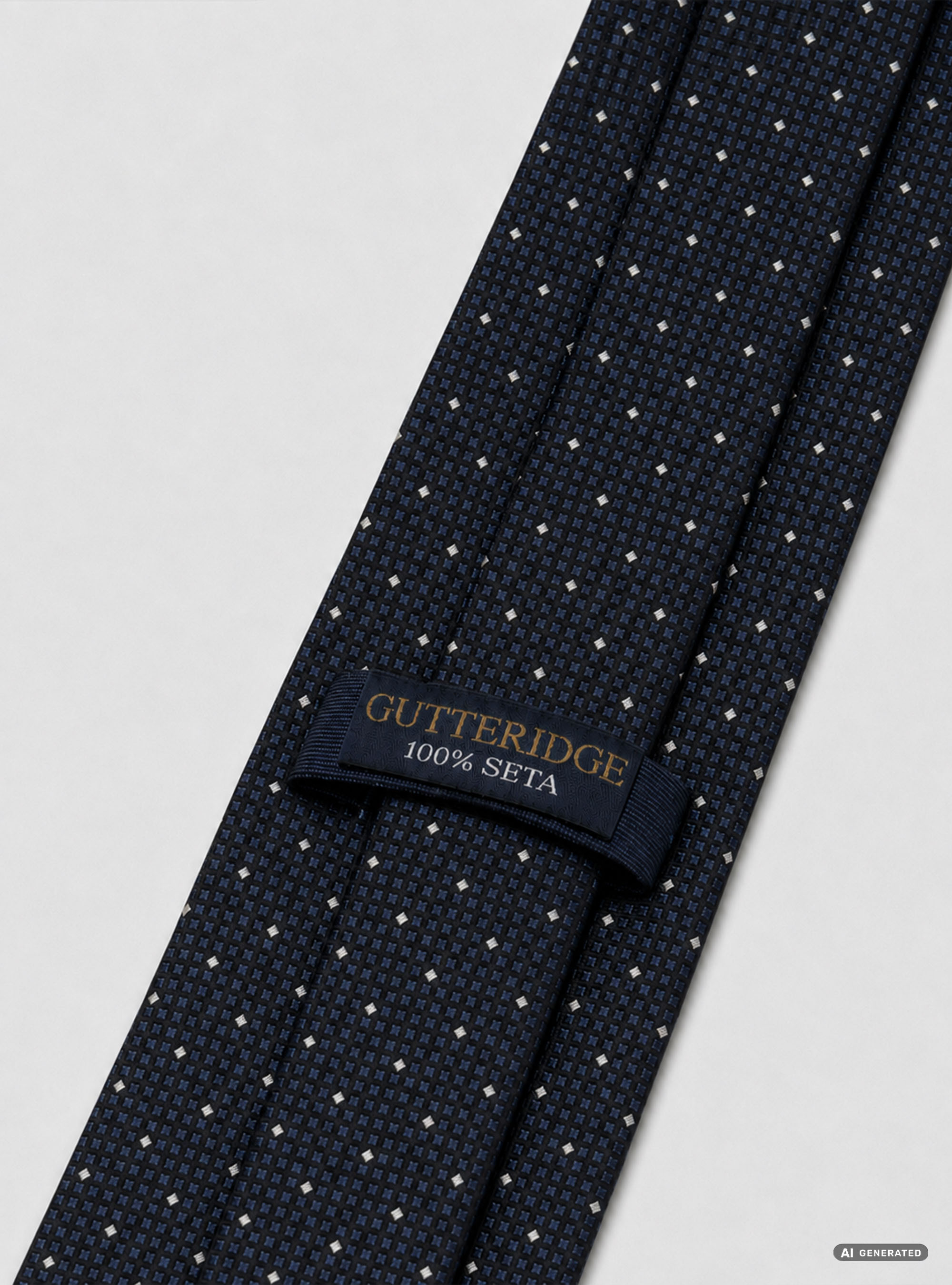 Cravatta in seta jacquard micro check e pois, BLU NAVY