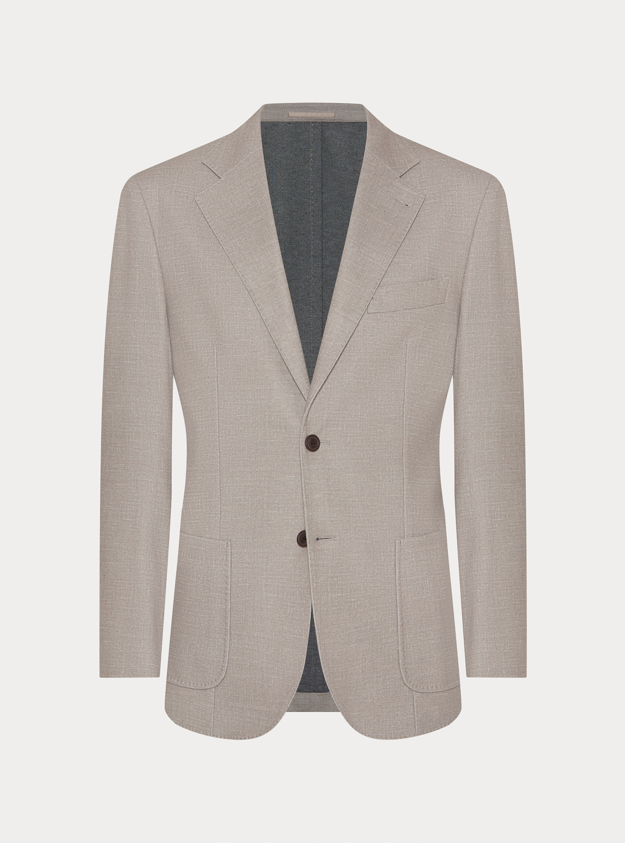 Single-Breasted Printed Wool Blazer, SAND