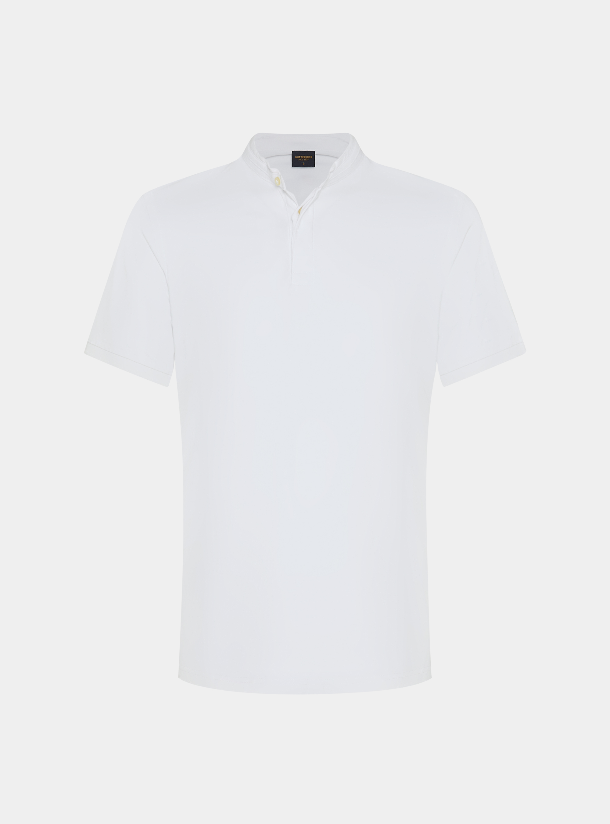 Polo coreana in piquet, BIANCO