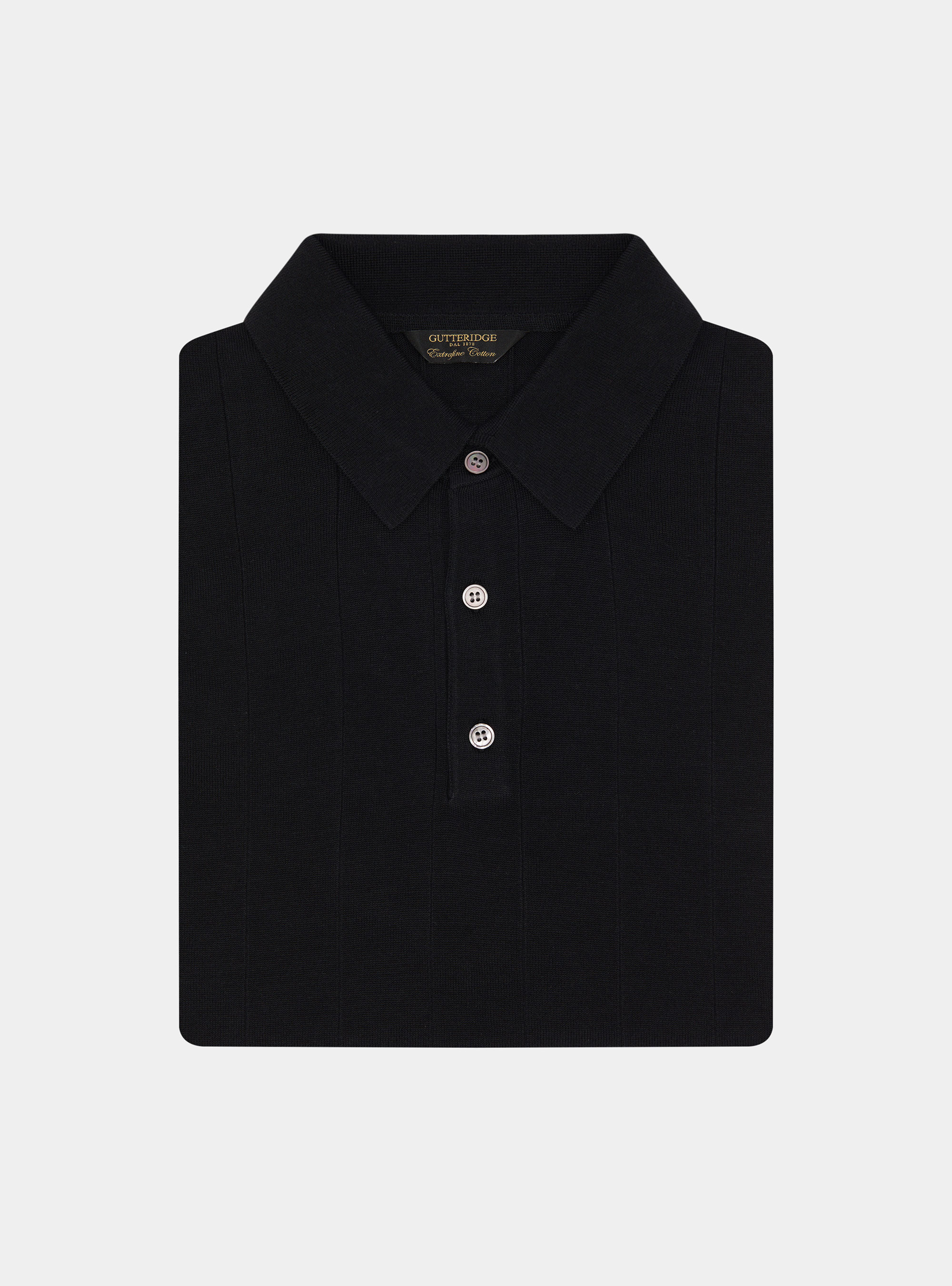 Polo in maglia manica lunga, NERO