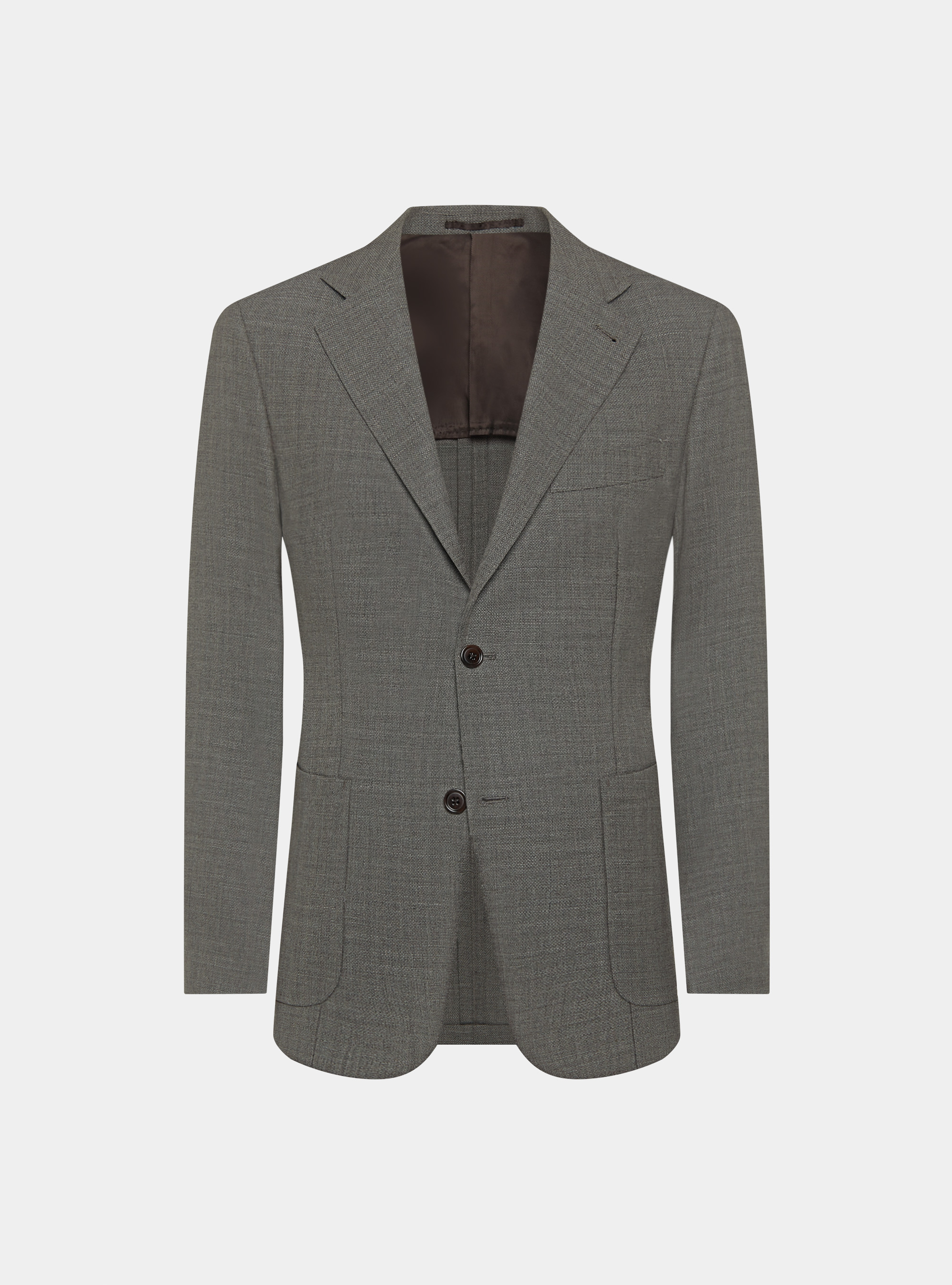Giacca in lana micro texture, FANGO