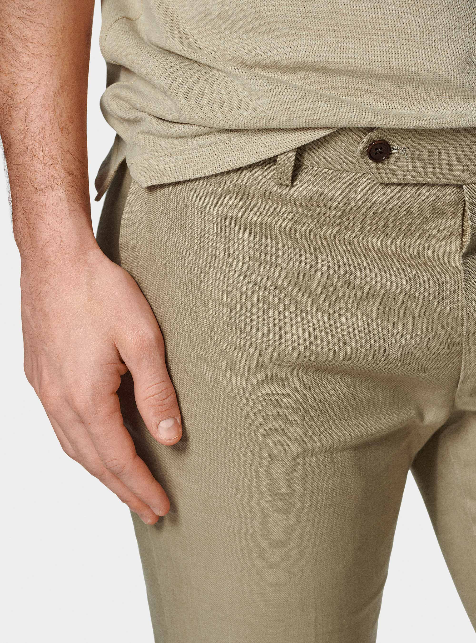 Pure linen suit trousers, MUD