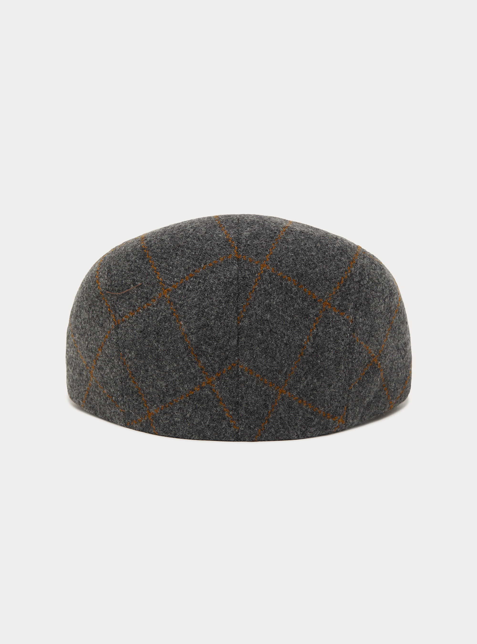 Checked wool-cashmere flat cap by Lanificio di Pray, GREY