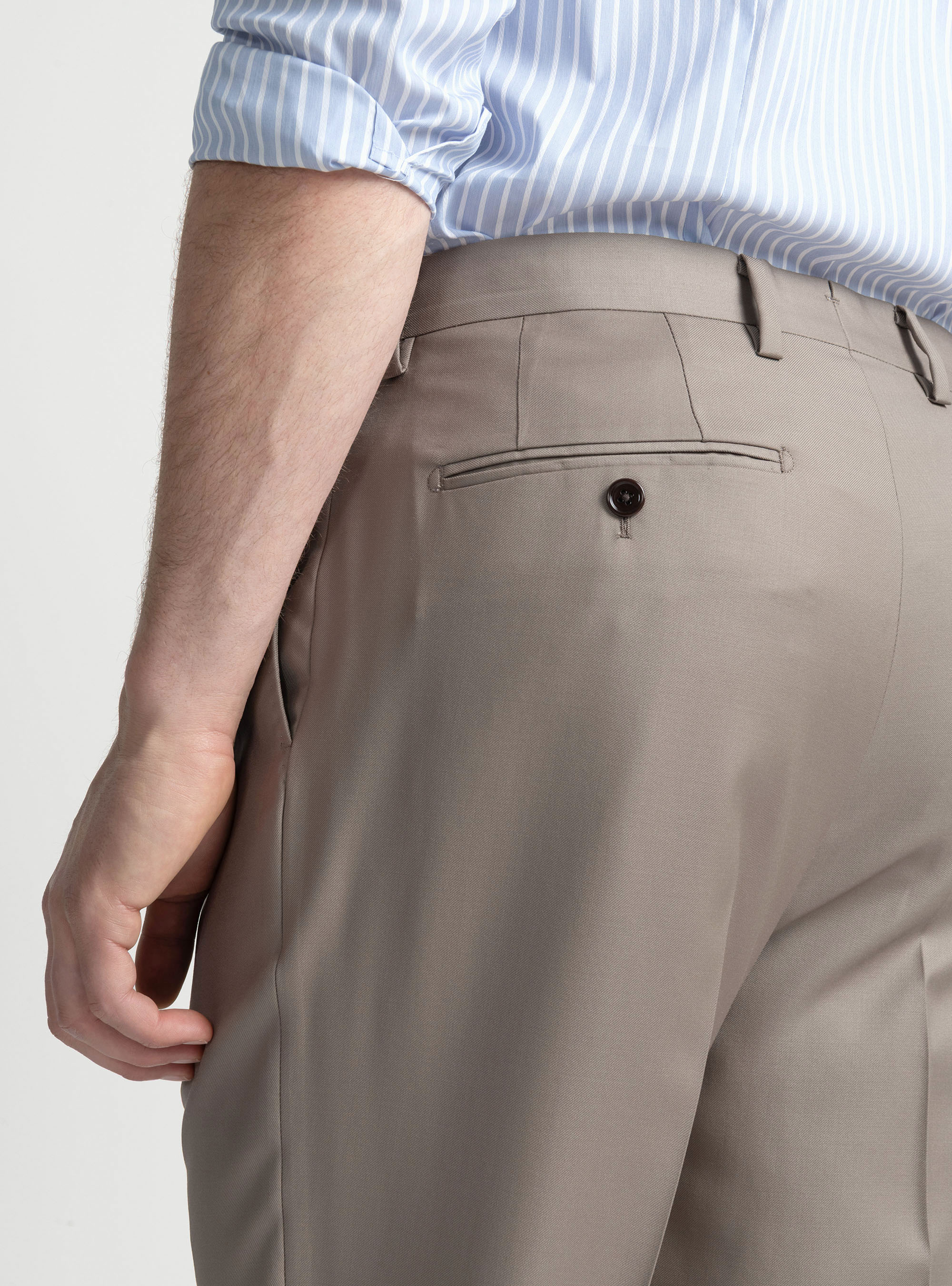 Vitale Barberis Canonico wool pleat trousers, MUD