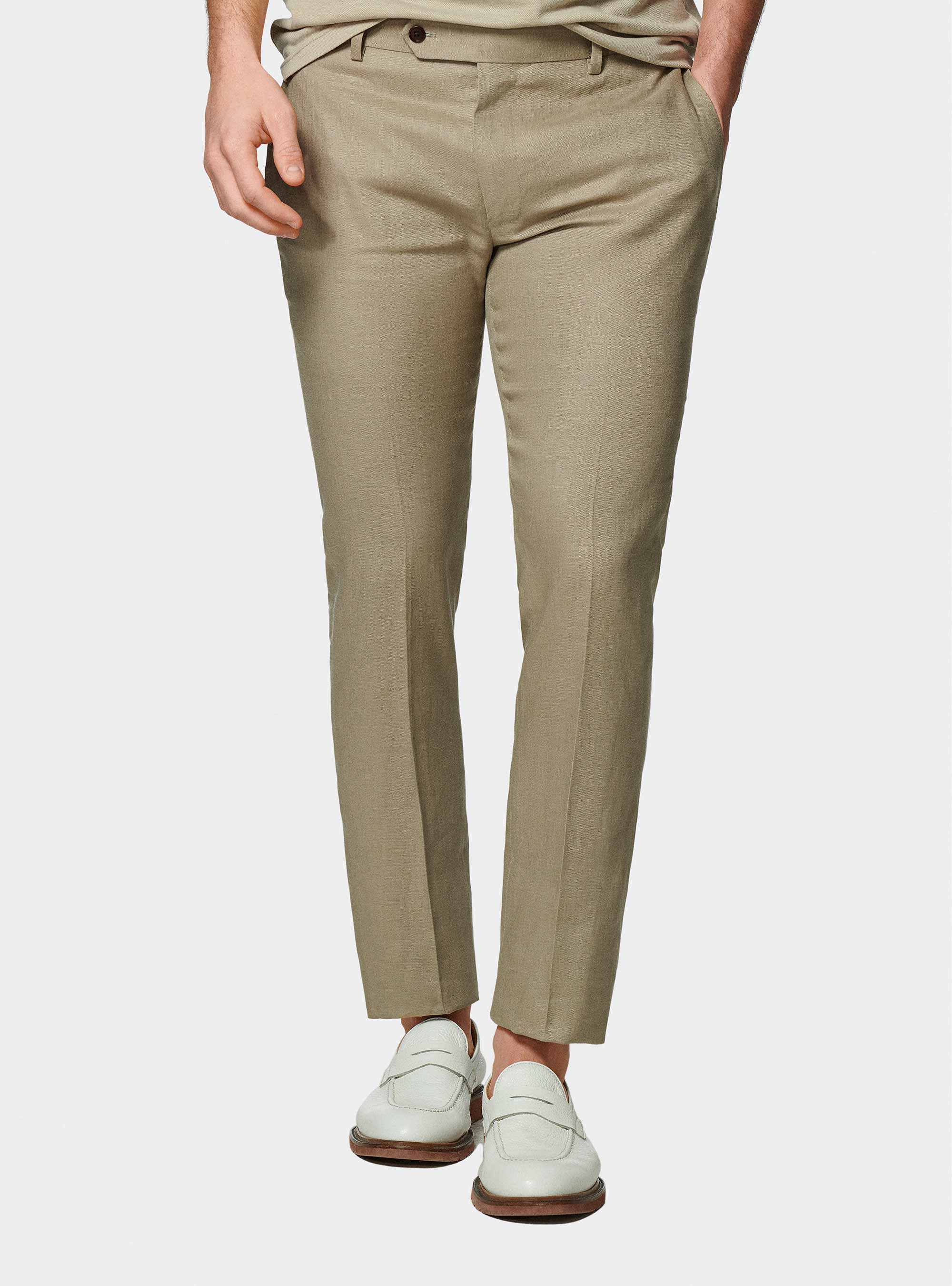 Pure linen suit trousers, MUD