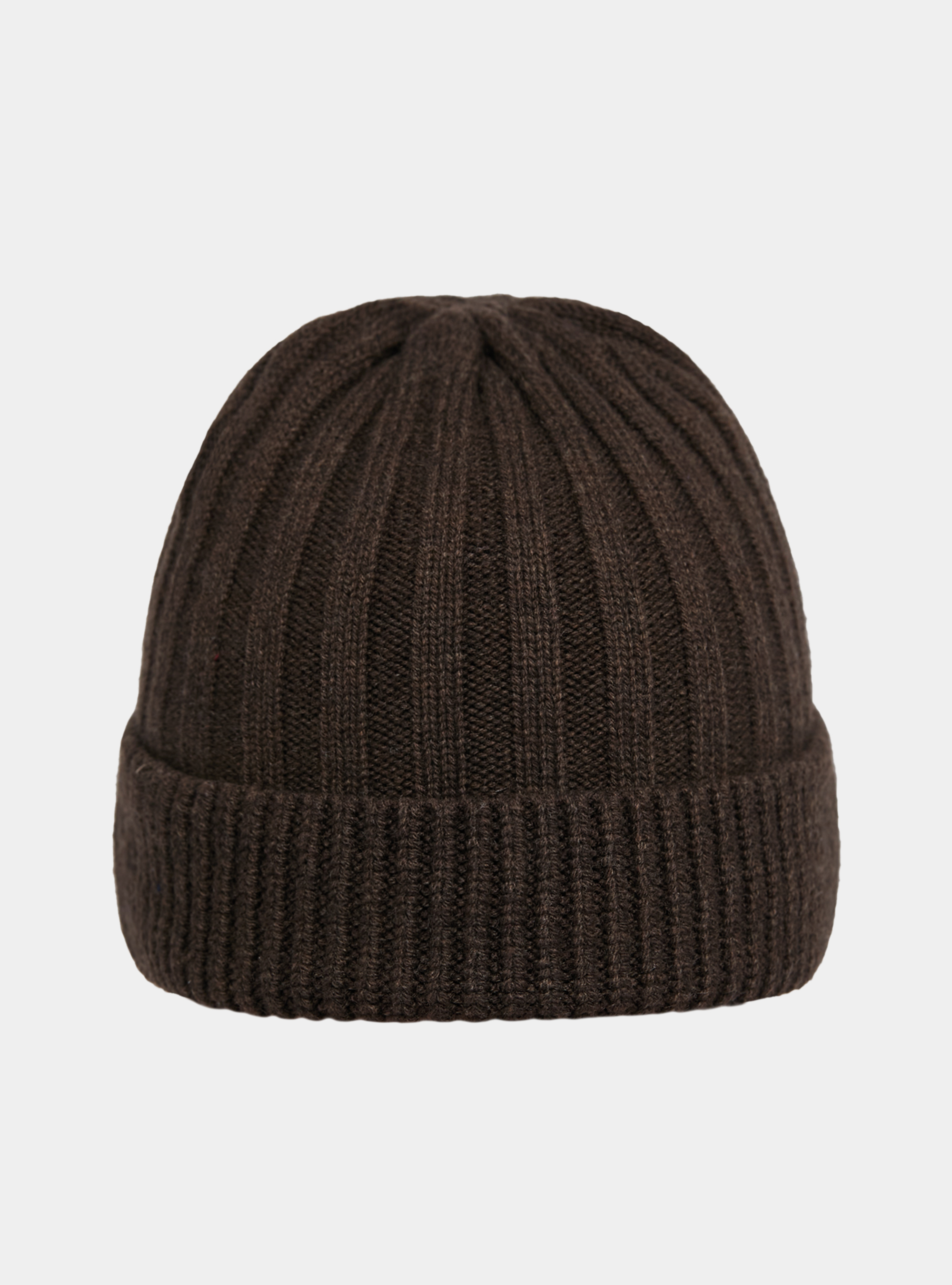 Chapeau en cachemire m&eacute;lang&eacute; &agrave; c&ocirc;tes anglaises, MARRON