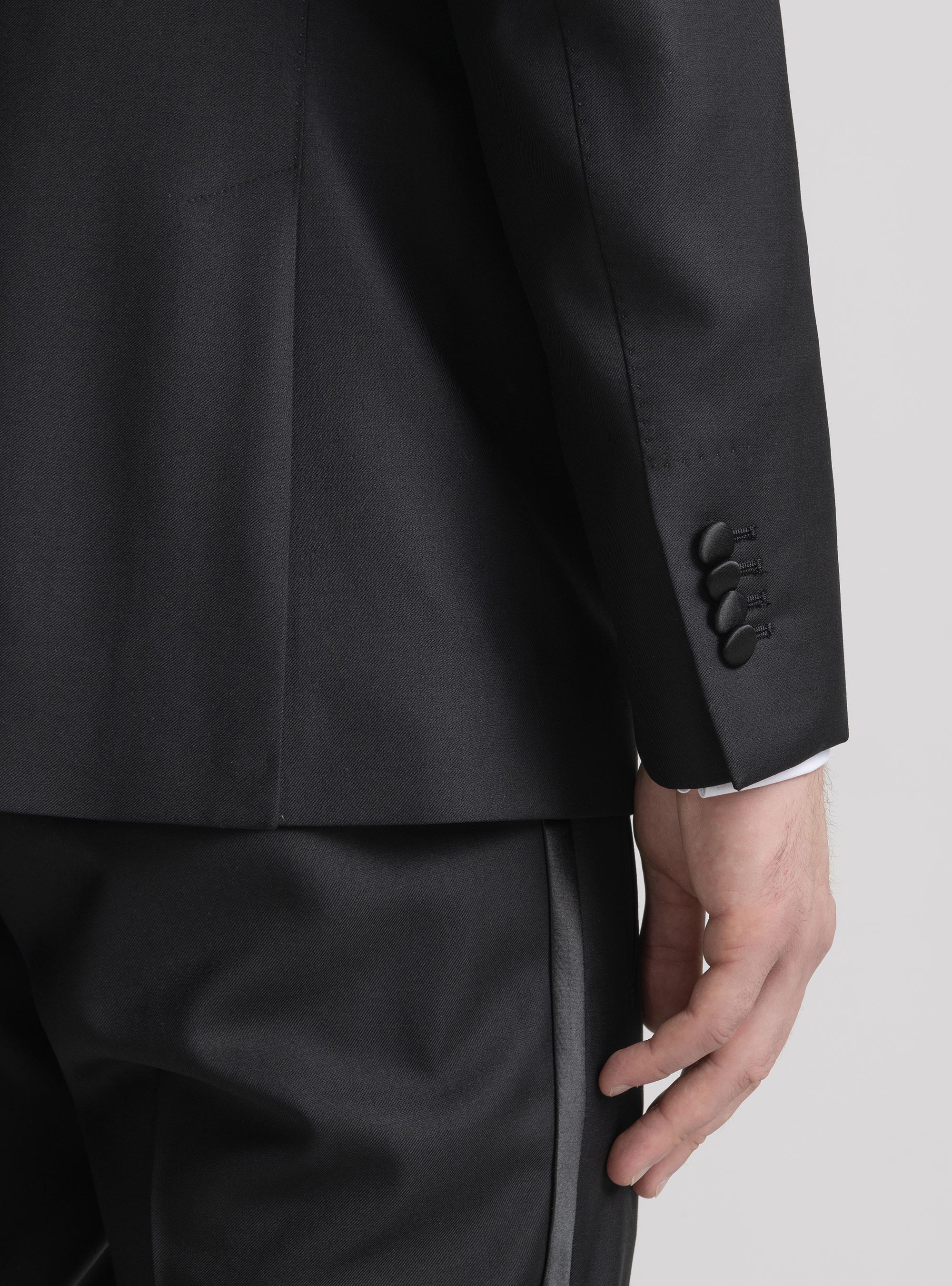 Giacca smoking in lana Vitale Barberis Canonico, NERO