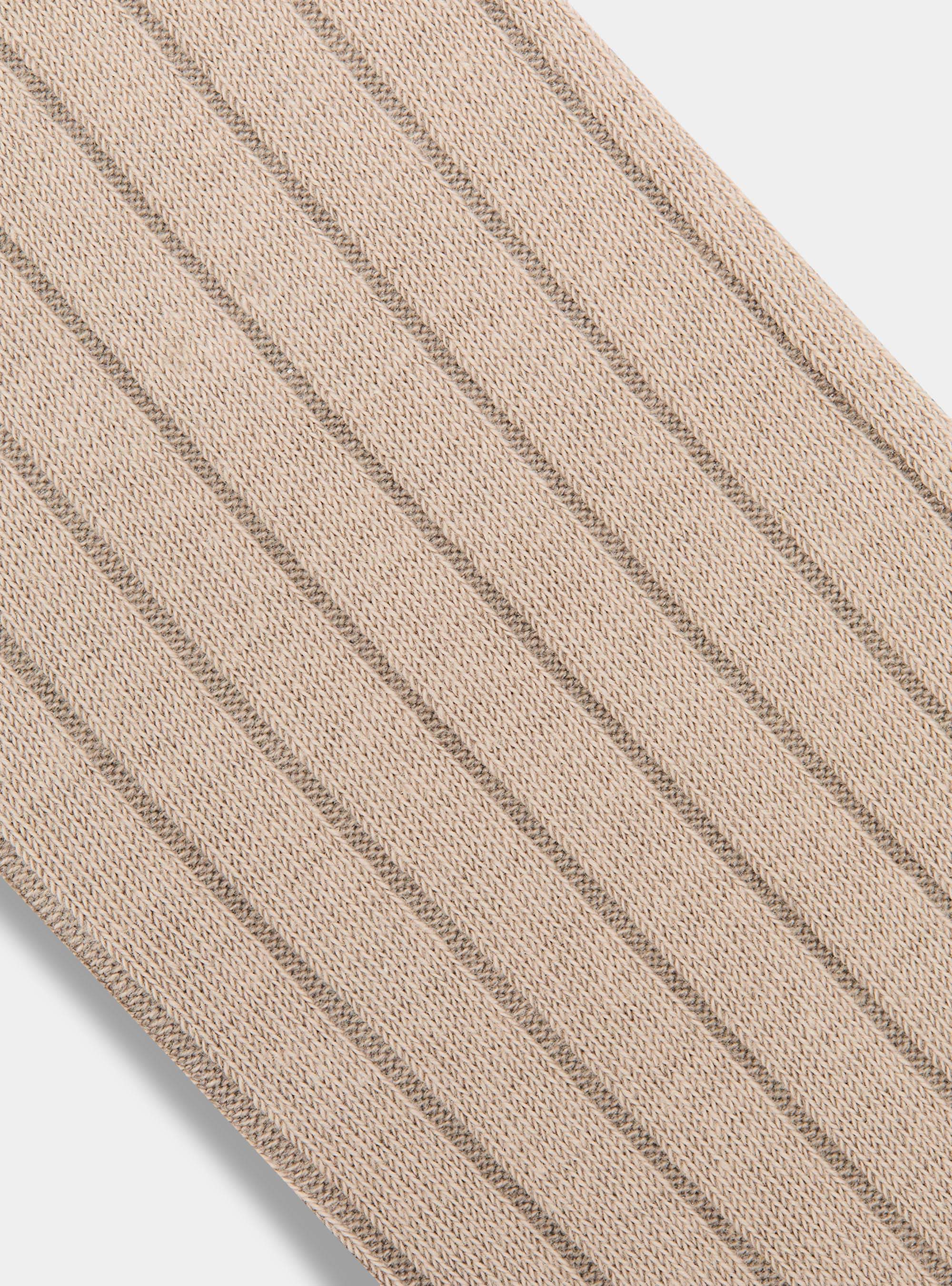 Chaussettes c&ocirc;tel&eacute;es avec broderie, SABLE