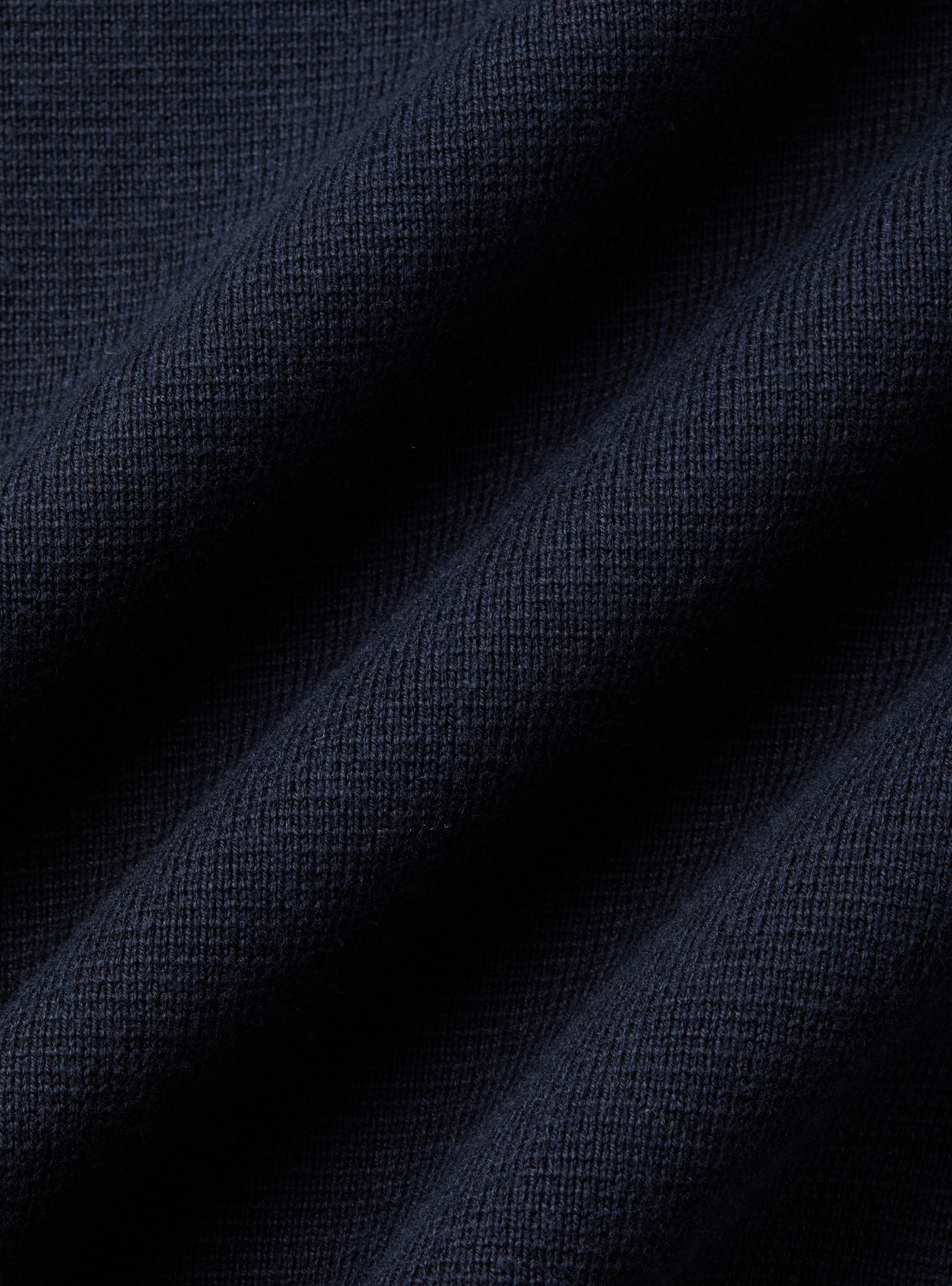 Pull &agrave; col rond en coton m&eacute;lang&eacute;, BLEU MARINE