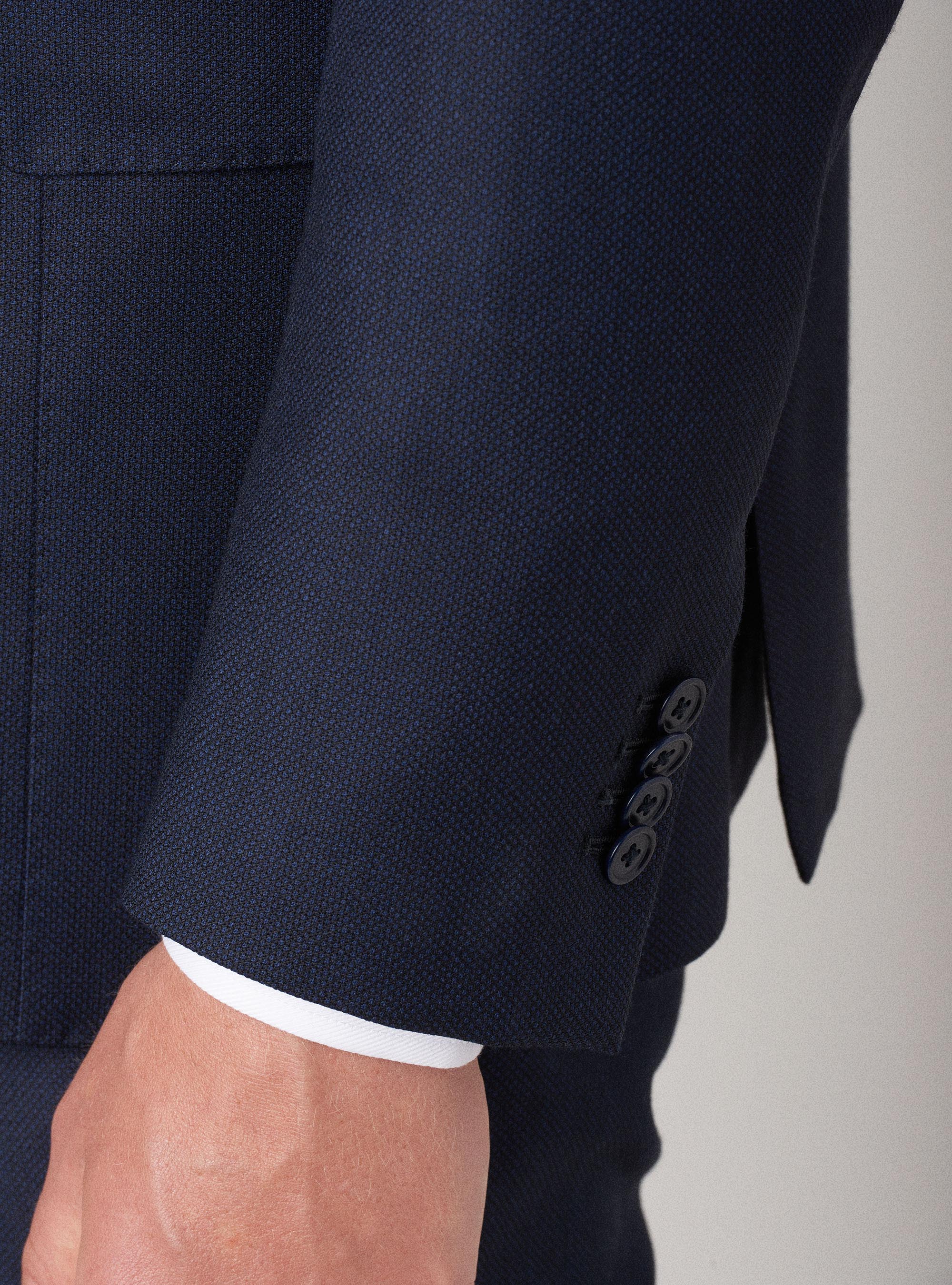 Giacca per abito occhio di pernice  in pura lana, BLU NAVY