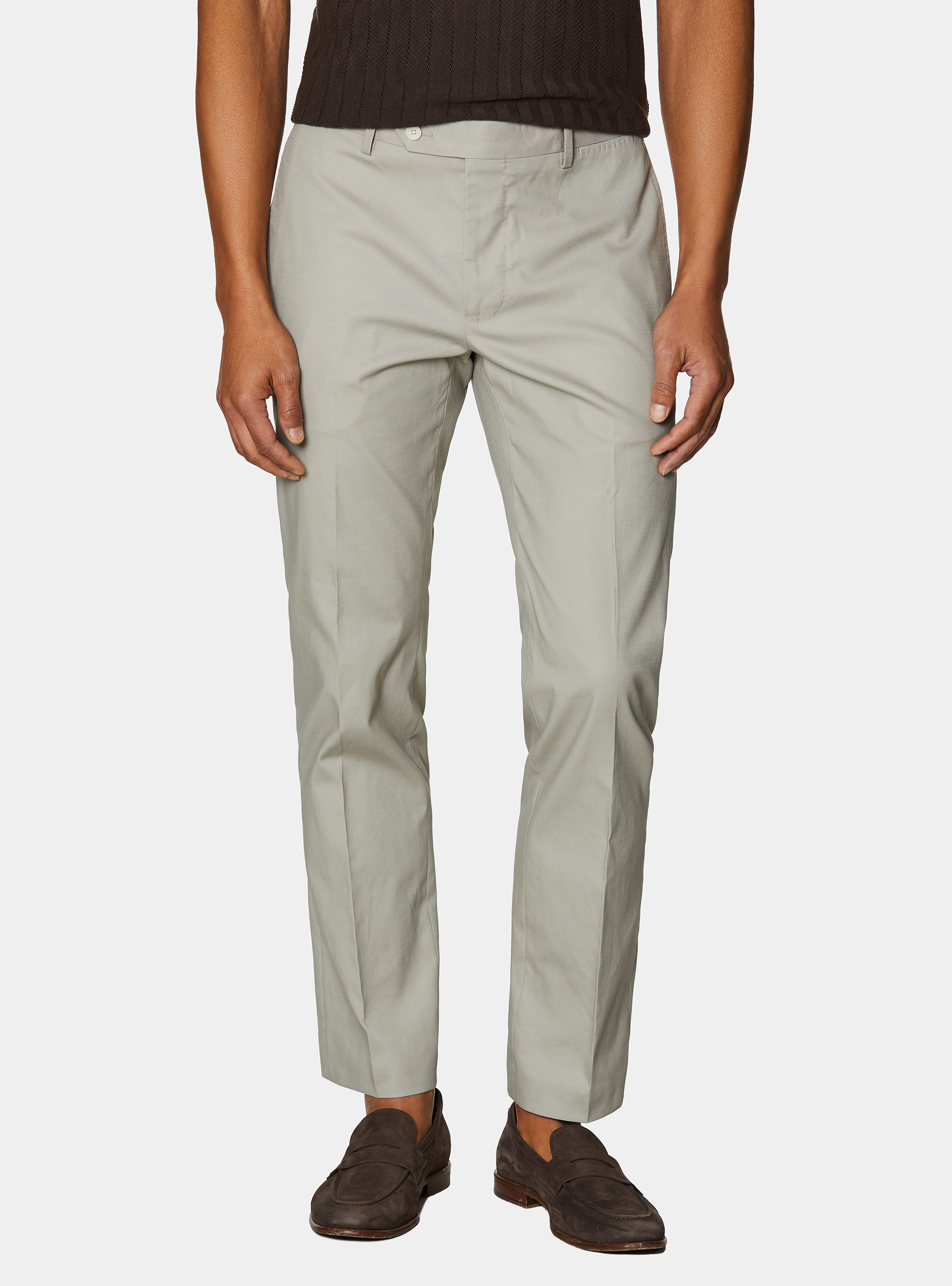 Cotton suit trousers, ECRU
