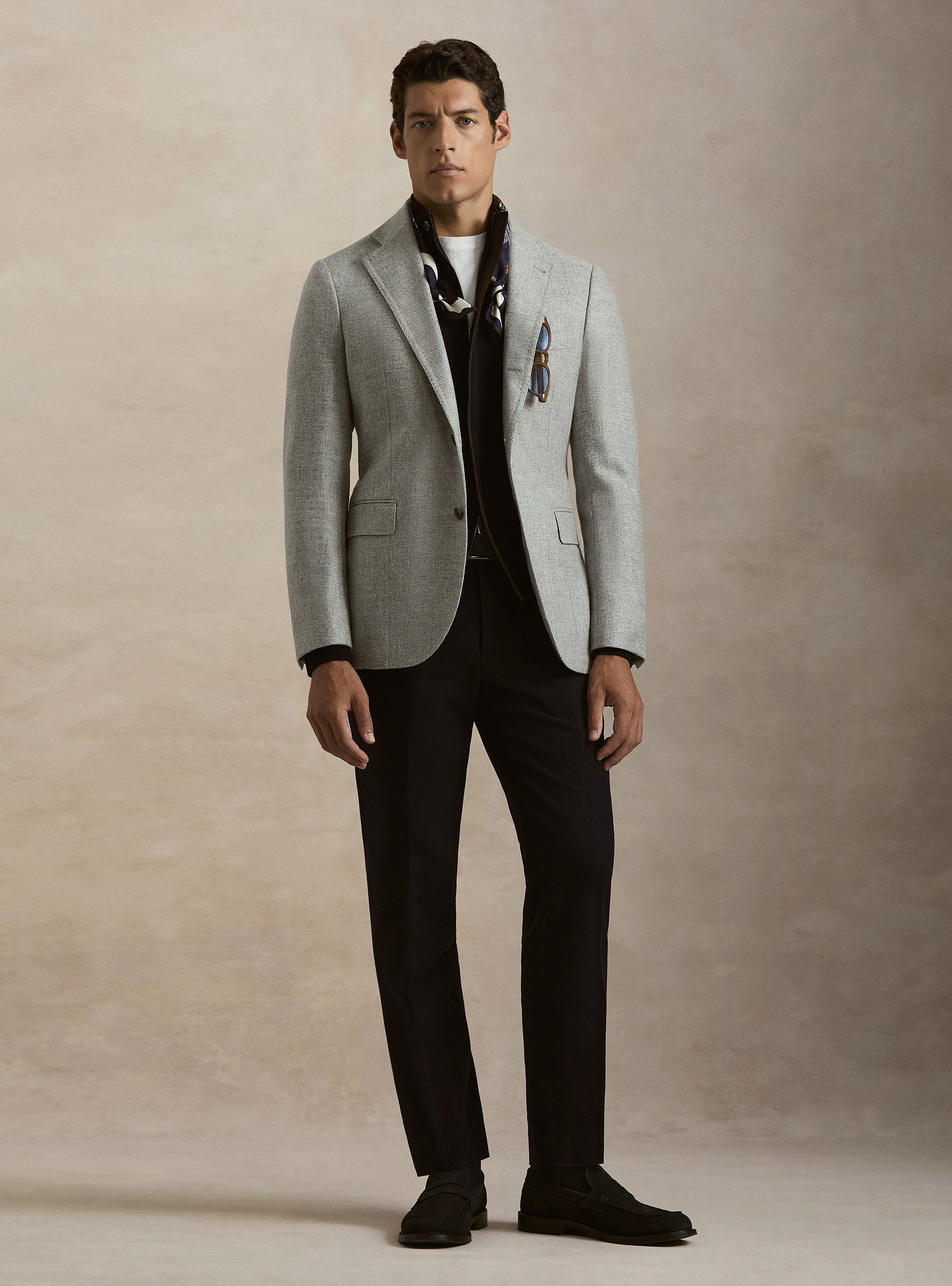 Wool and Cashmere Blazer Lanificio di Pray, LIGHT GREY MELANGE