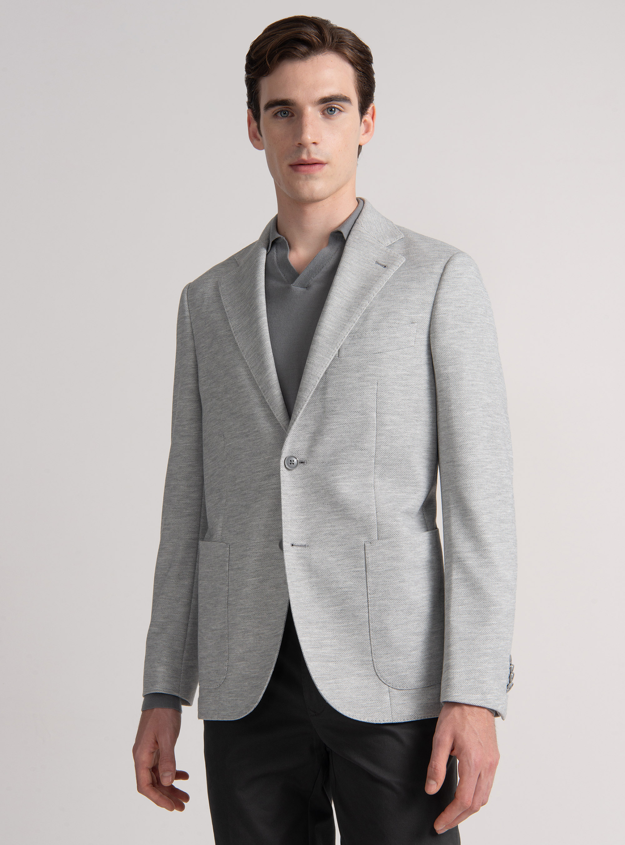 Jersey blazer, GRIGIO MELANGE 0151C