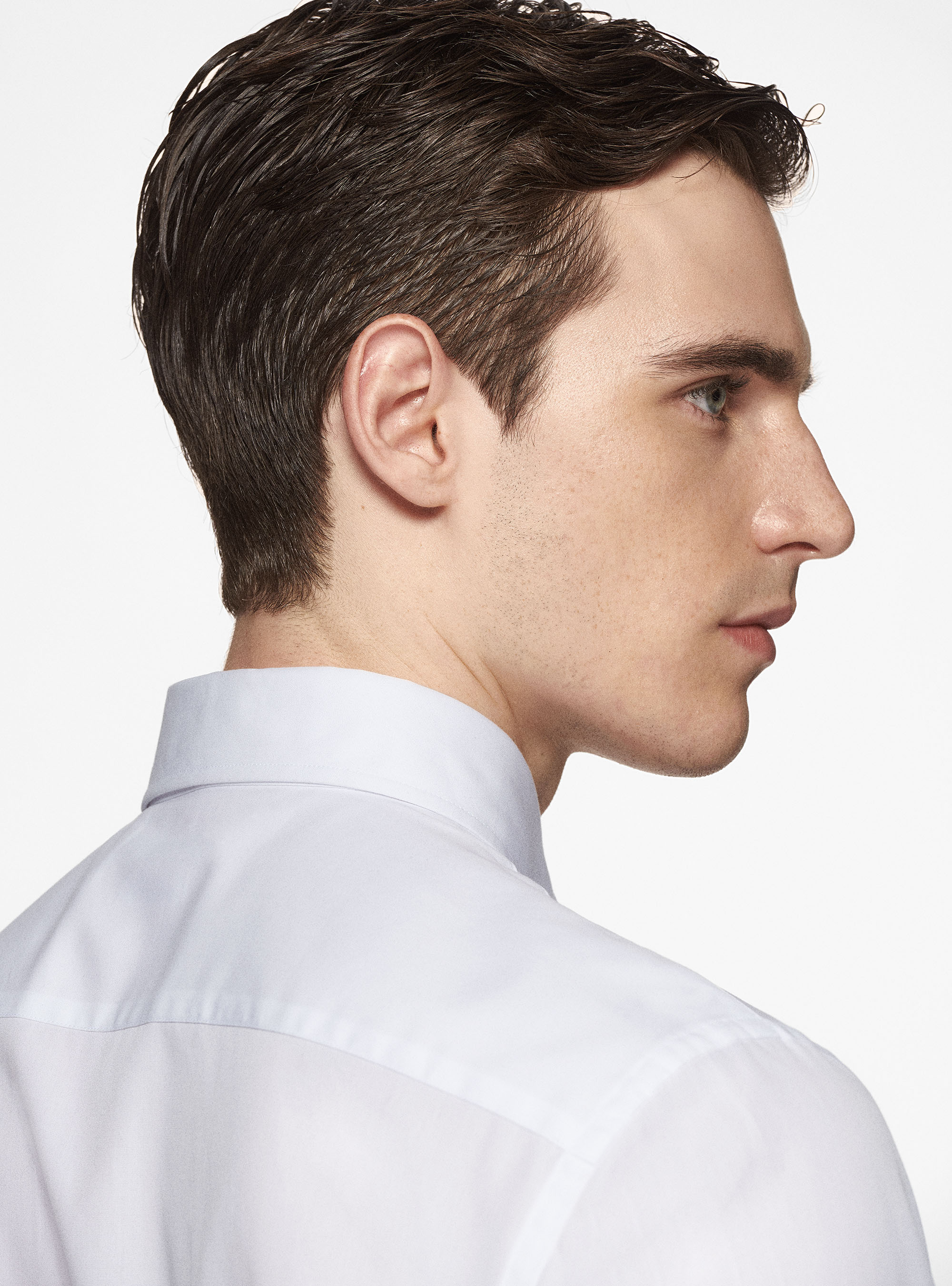 Camisa de algod&oacute;n fil a fil, BLANCO