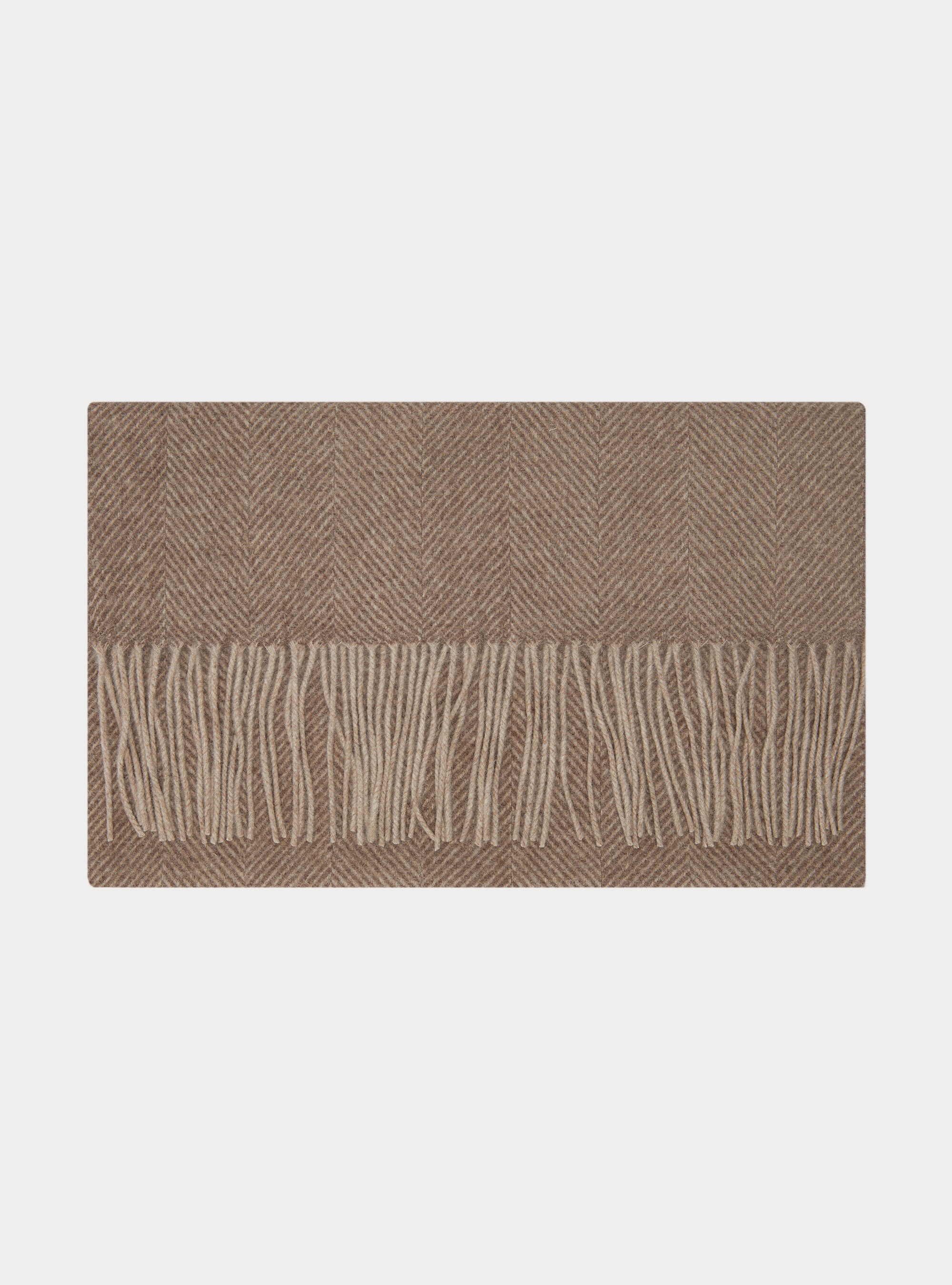 Sciarpa in lana cashmere spigata, FANGO