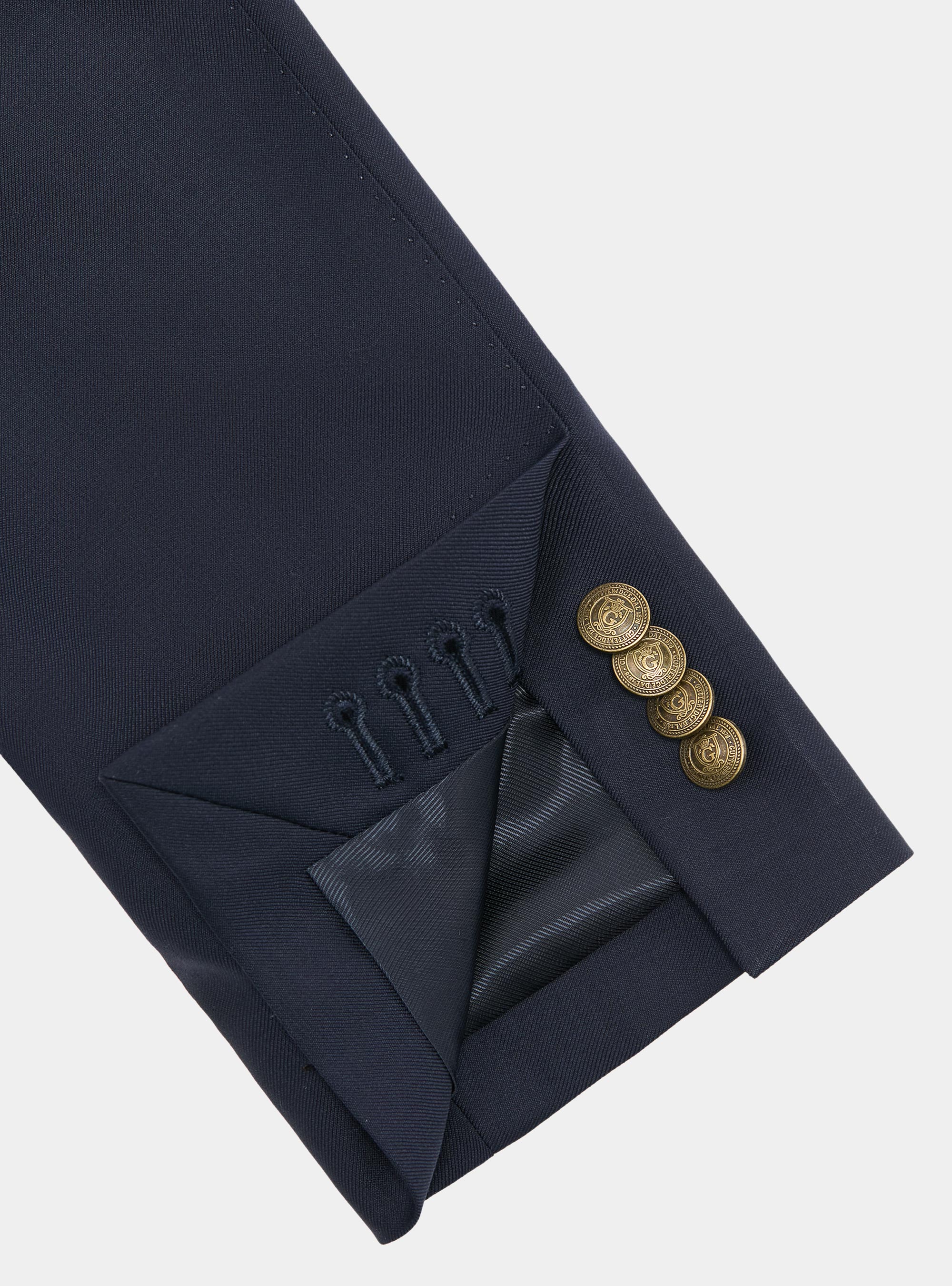 Giacca doppiopetto con bottone metallo in lana Vitale Barberis Canonico, BLU NAVY