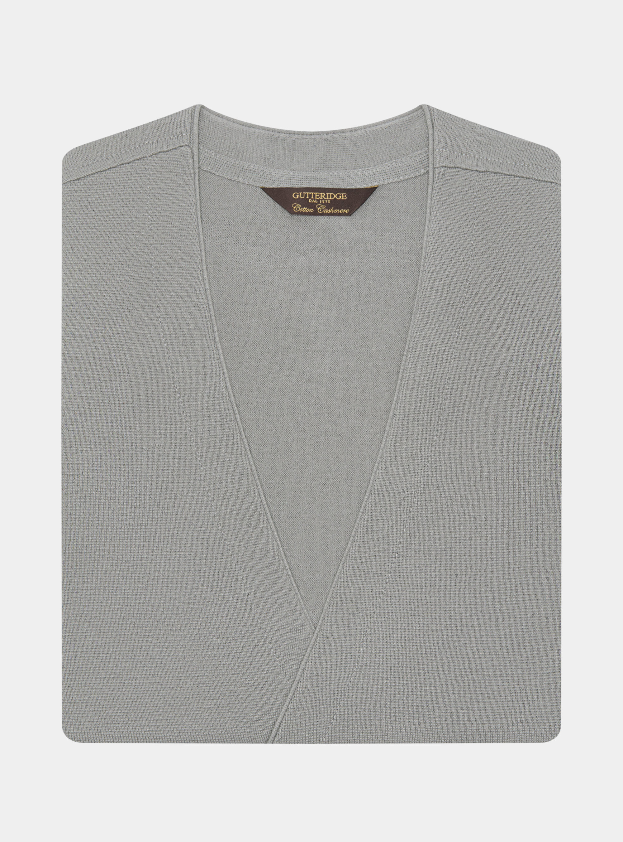 Gilet doppiopetto in maglia di cotone e cashmere, GRIGIO CHIARO