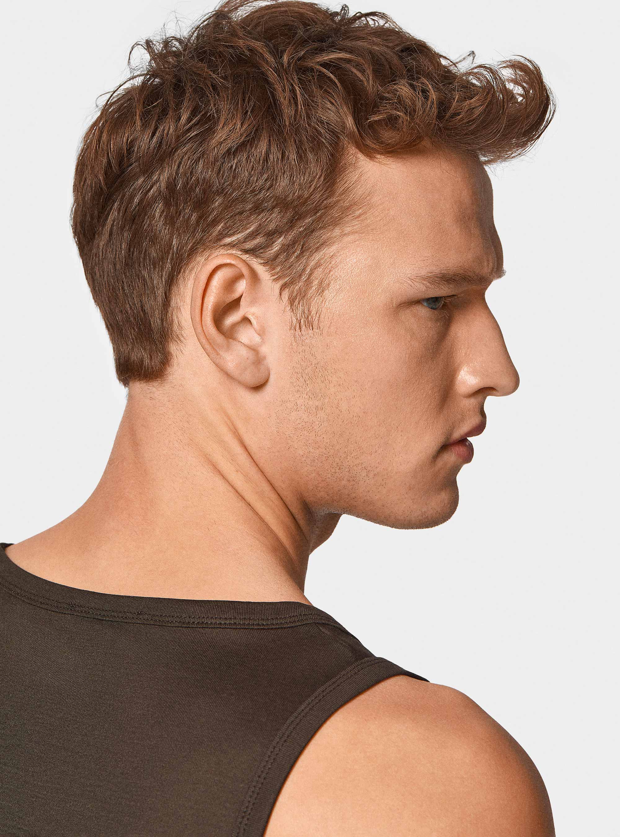 Camiseta de tirantes de hilo de algod&oacute;n, MARRON