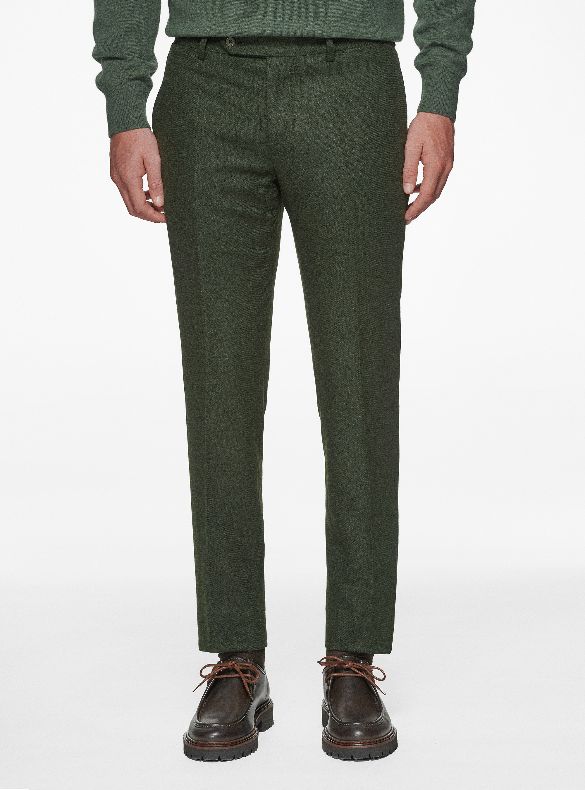 Flannel trousers, GREEN
