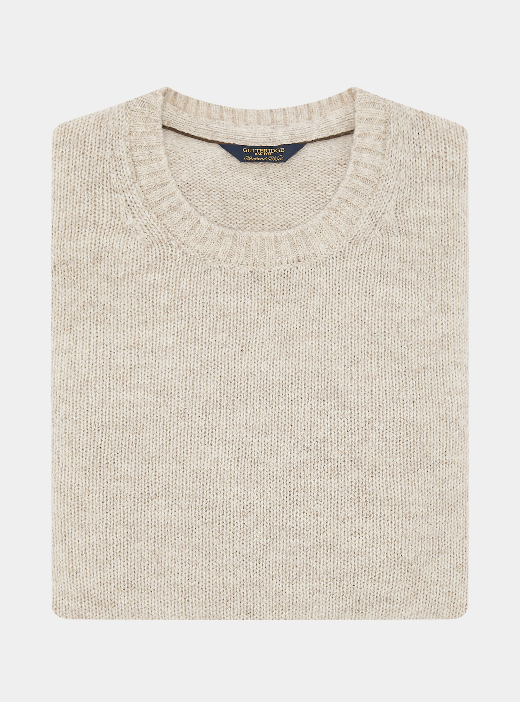 Trikot mit Rundhalsausschnitt aus Shetlandwolle, ECRU 0560C