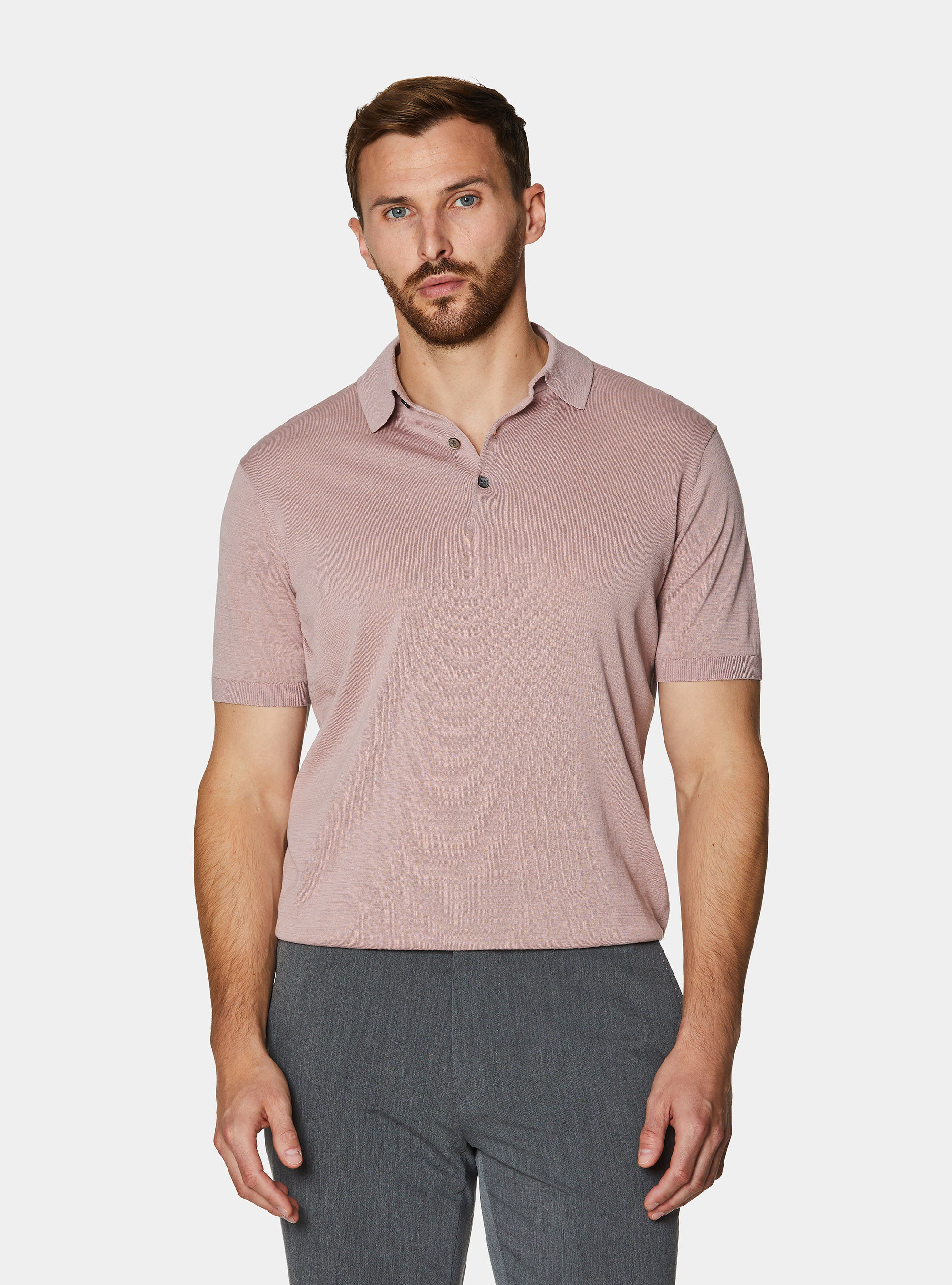 Polo de algod&oacute;n y seda, 0441C ROSA SCURO