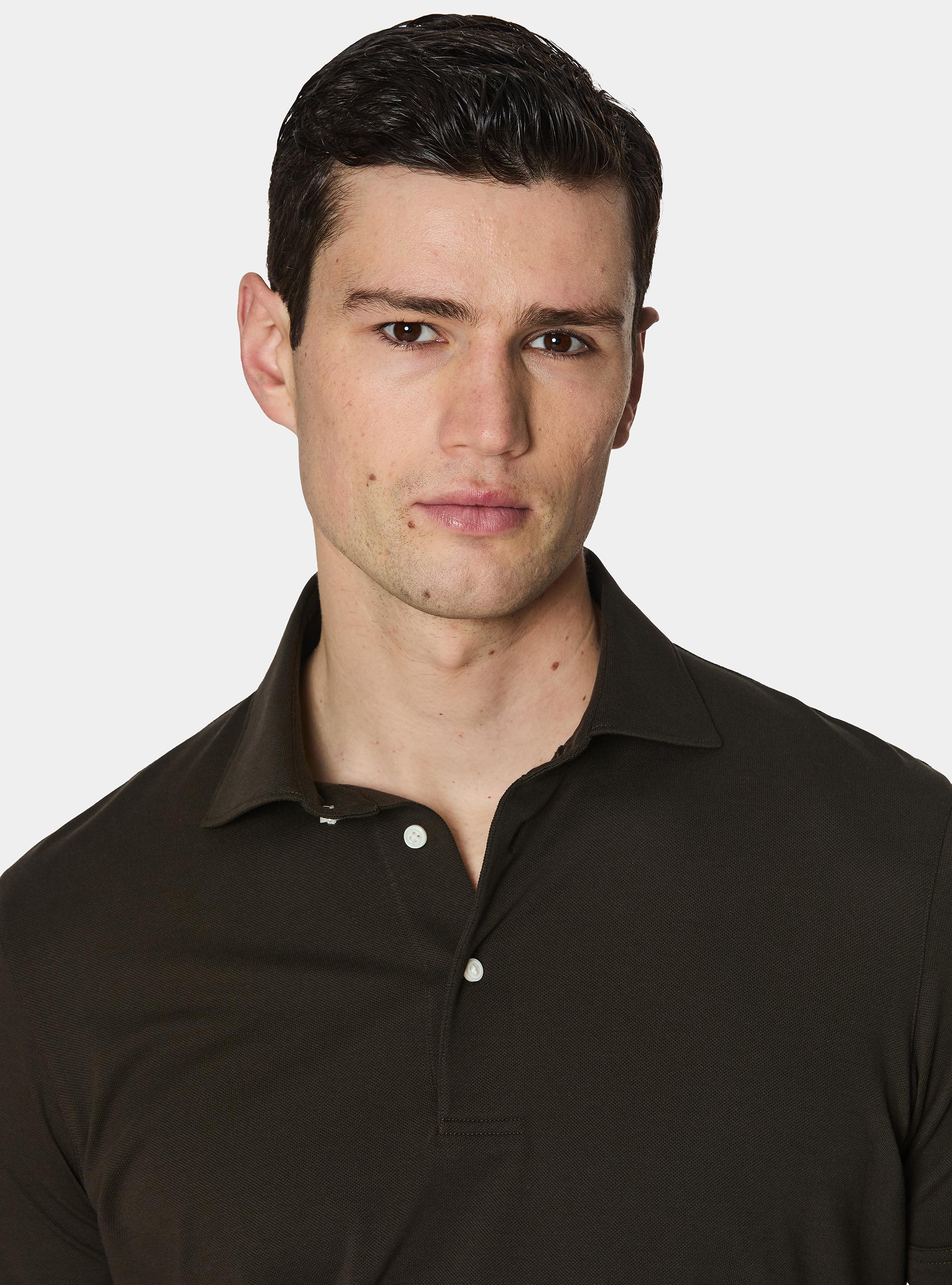 GT01 Stretch-Pique-Poloshirt, MARRONE 0507C