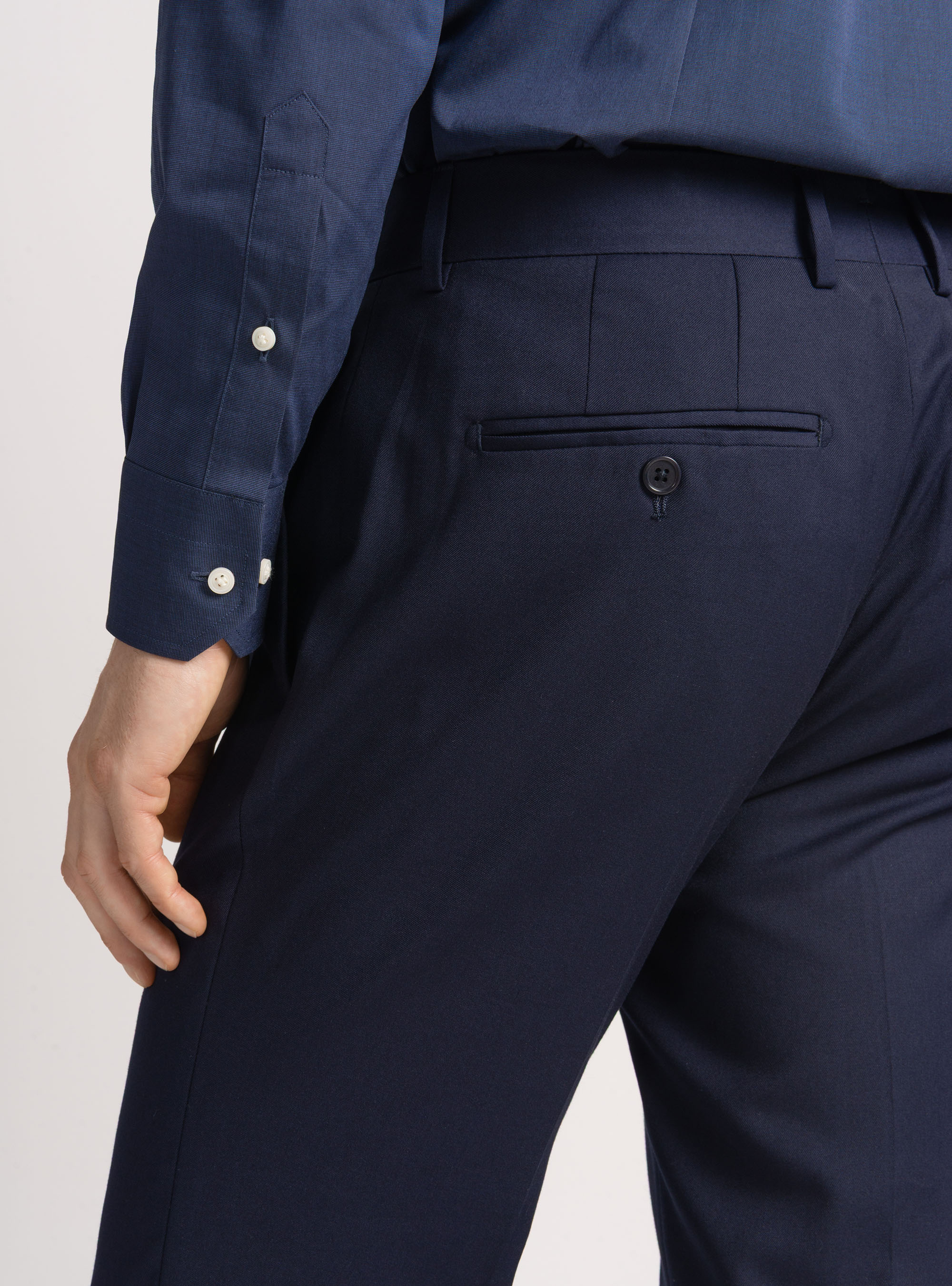 Slim-fit suit trousers, NAVY BLUE