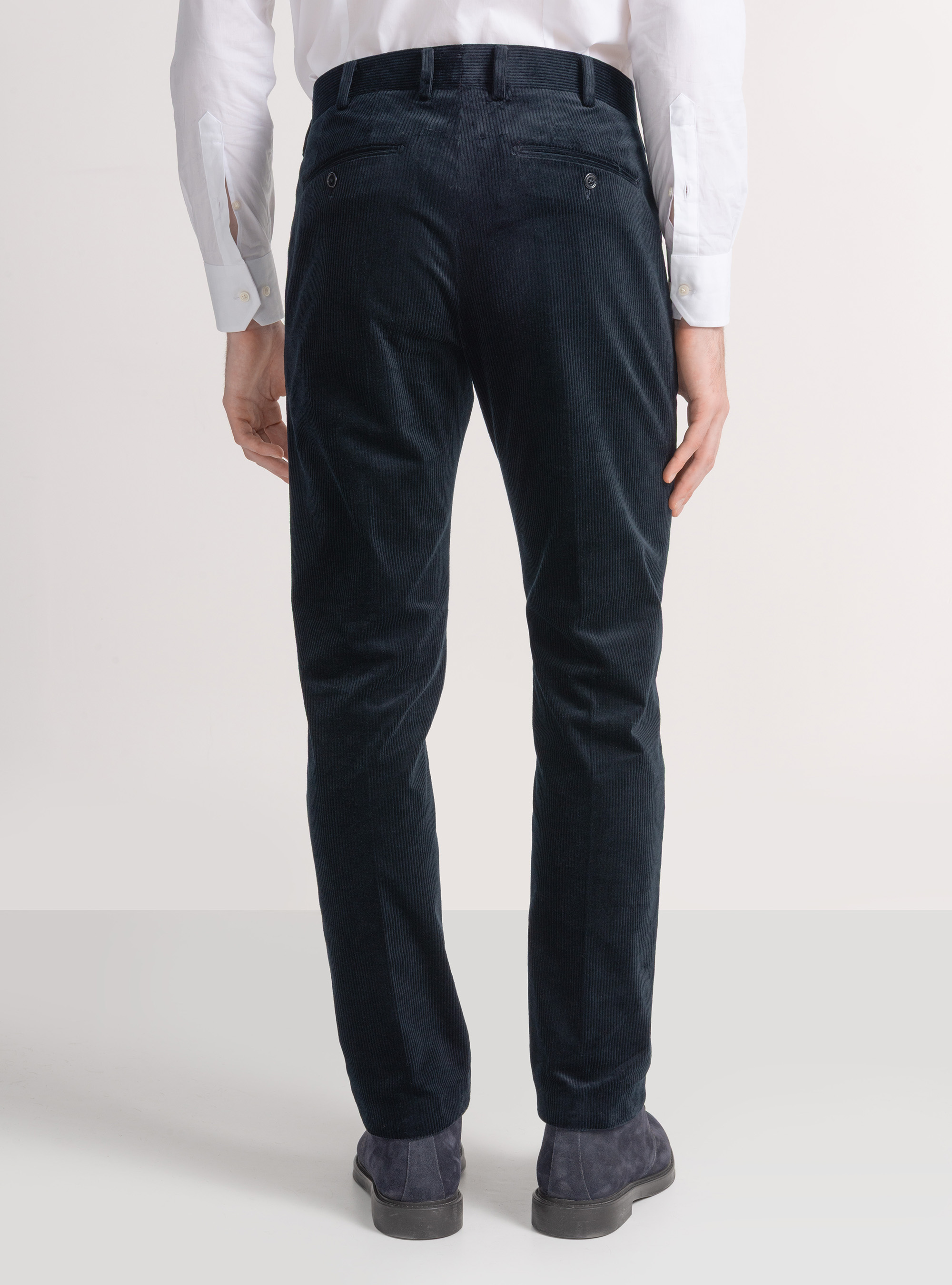 Pantal&oacute;n de terciopelo el&aacute;stico Duca Visconti di Modrone, AZUL MARINO
