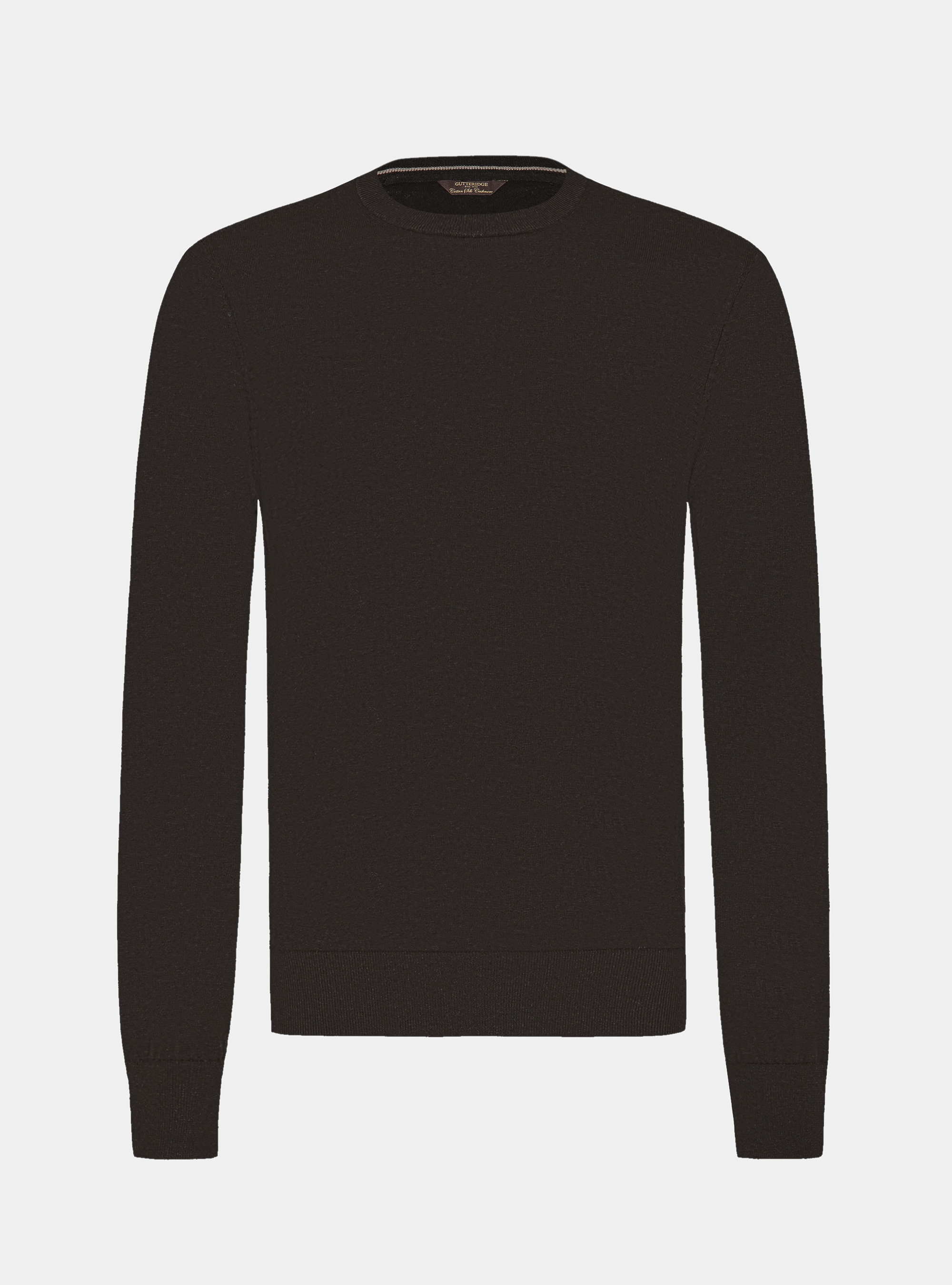 Cotton, silk and cashmere blend crewneck sweater, BROWN