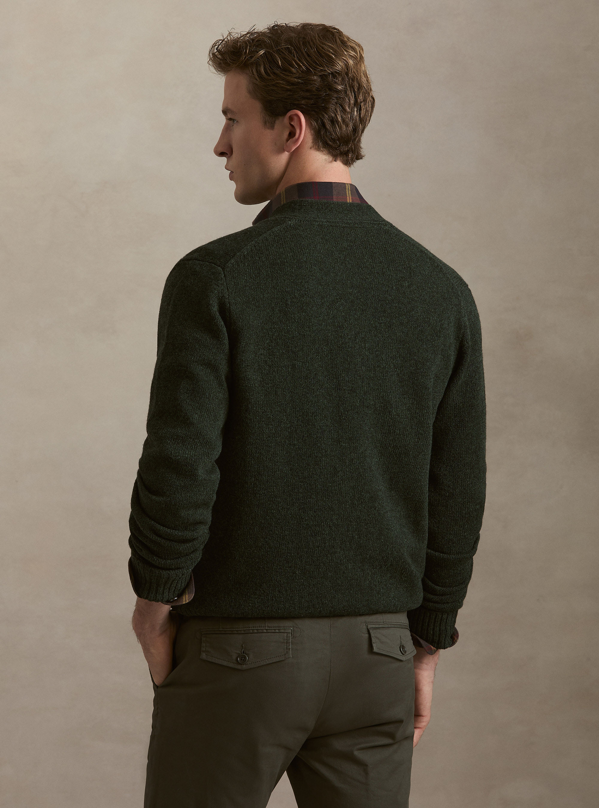 Strickcardigan aus Shetland-Wolle, VERDE 0600C