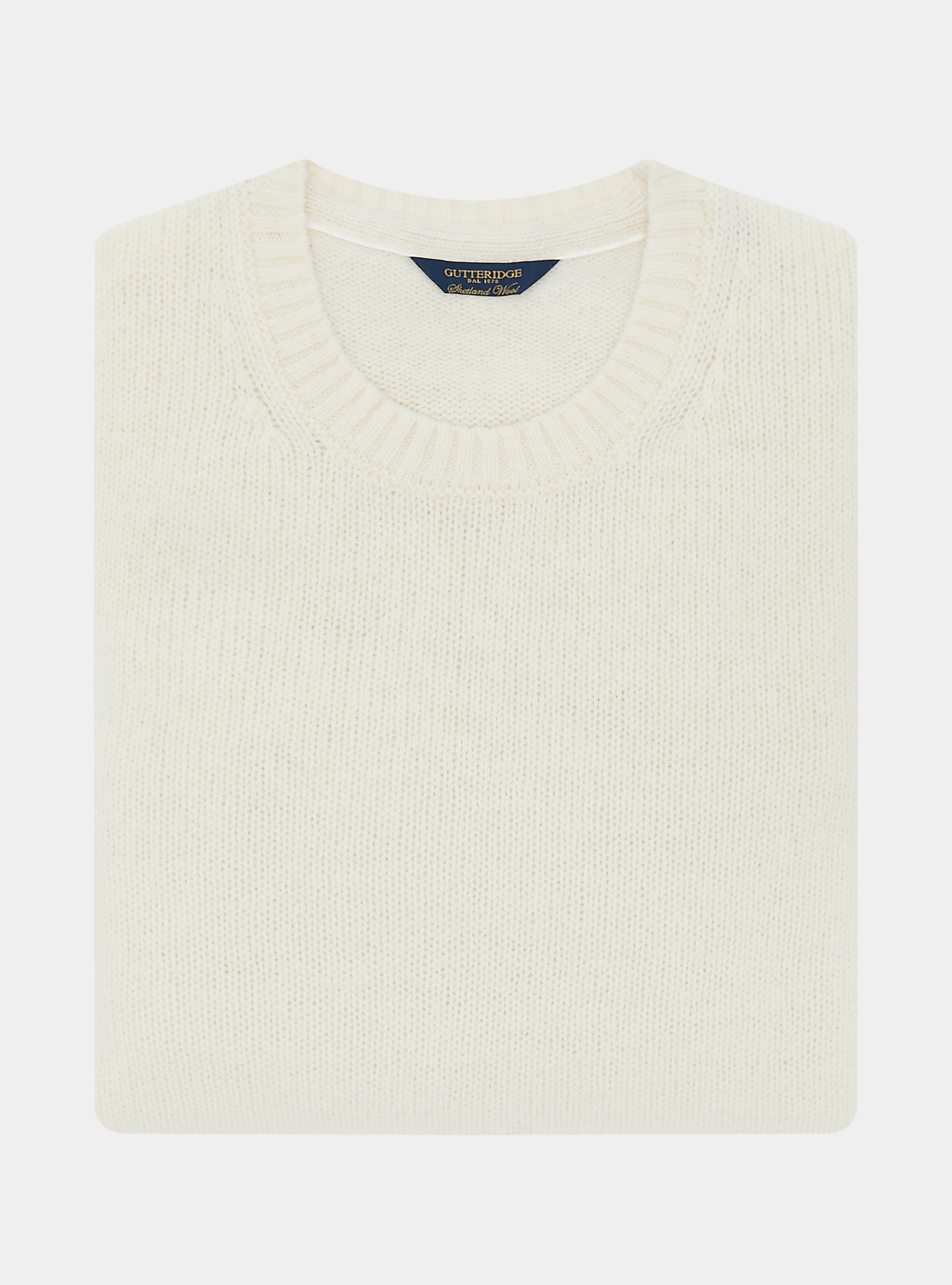 Rundhalspullover aus reiner Shetlandwolle, BIANCO 0099C