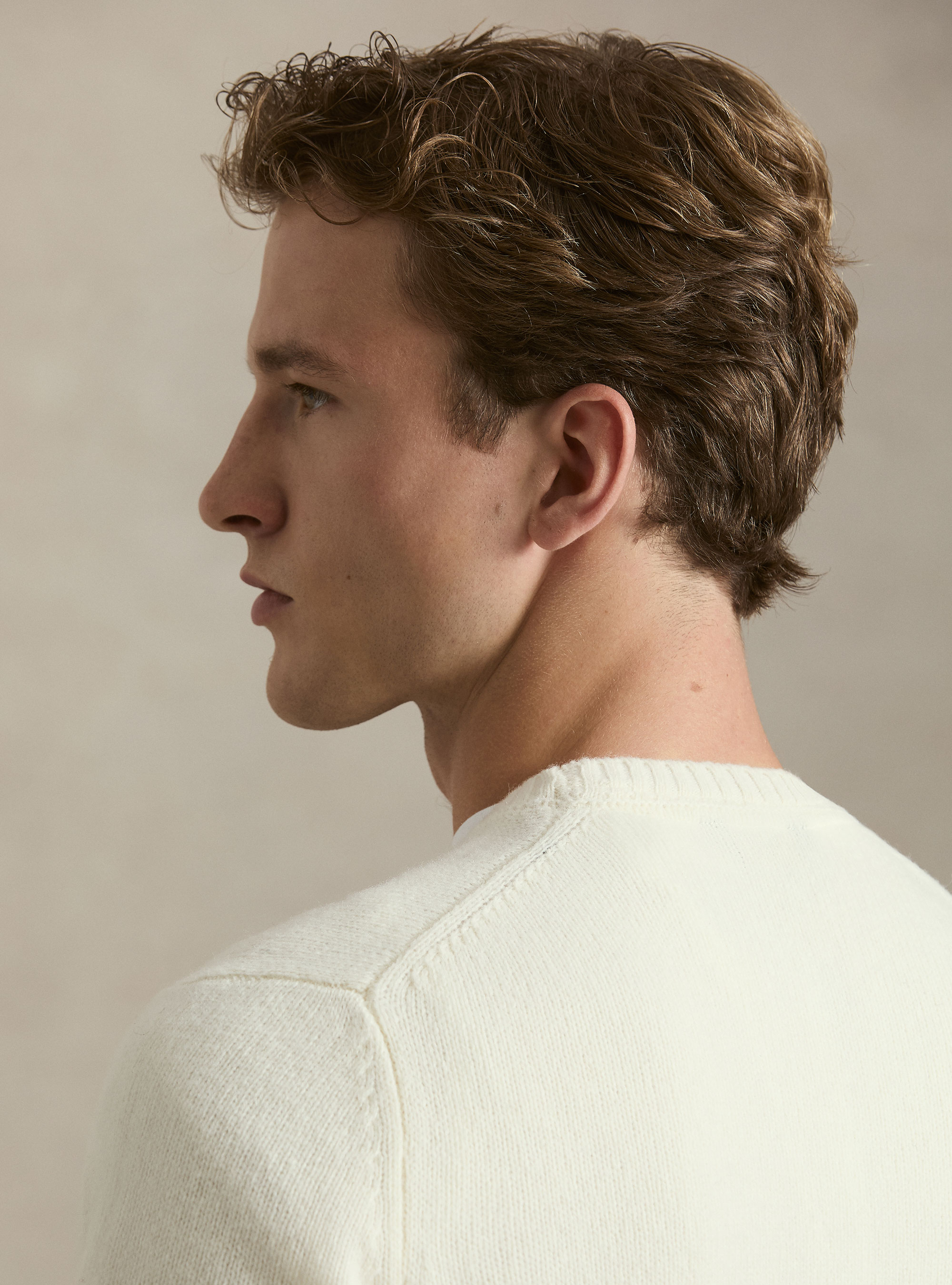 Rundhalspullover aus reiner Shetlandwolle, BIANCO 0099C