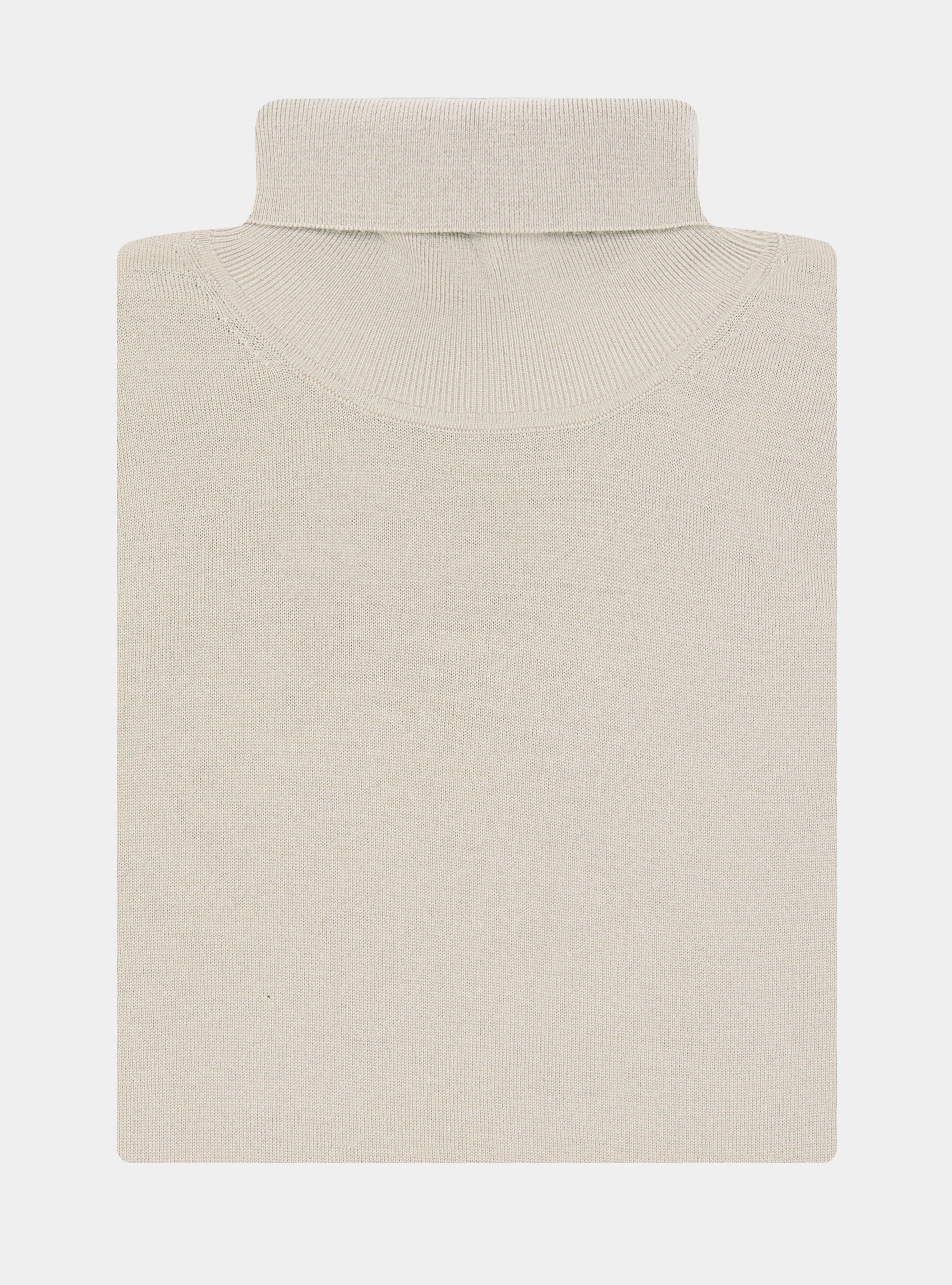 Turtleneck in pure extra-fine merino wool, SAND