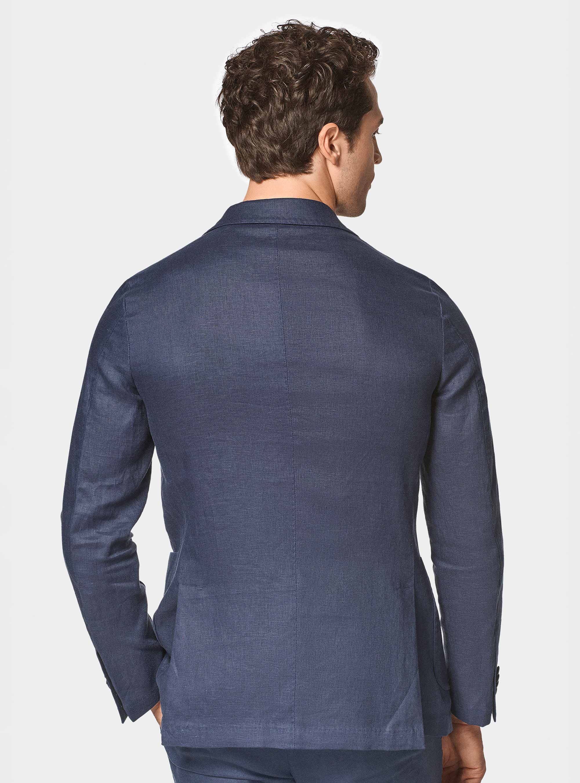 Giacca abito in puro lino, BLU