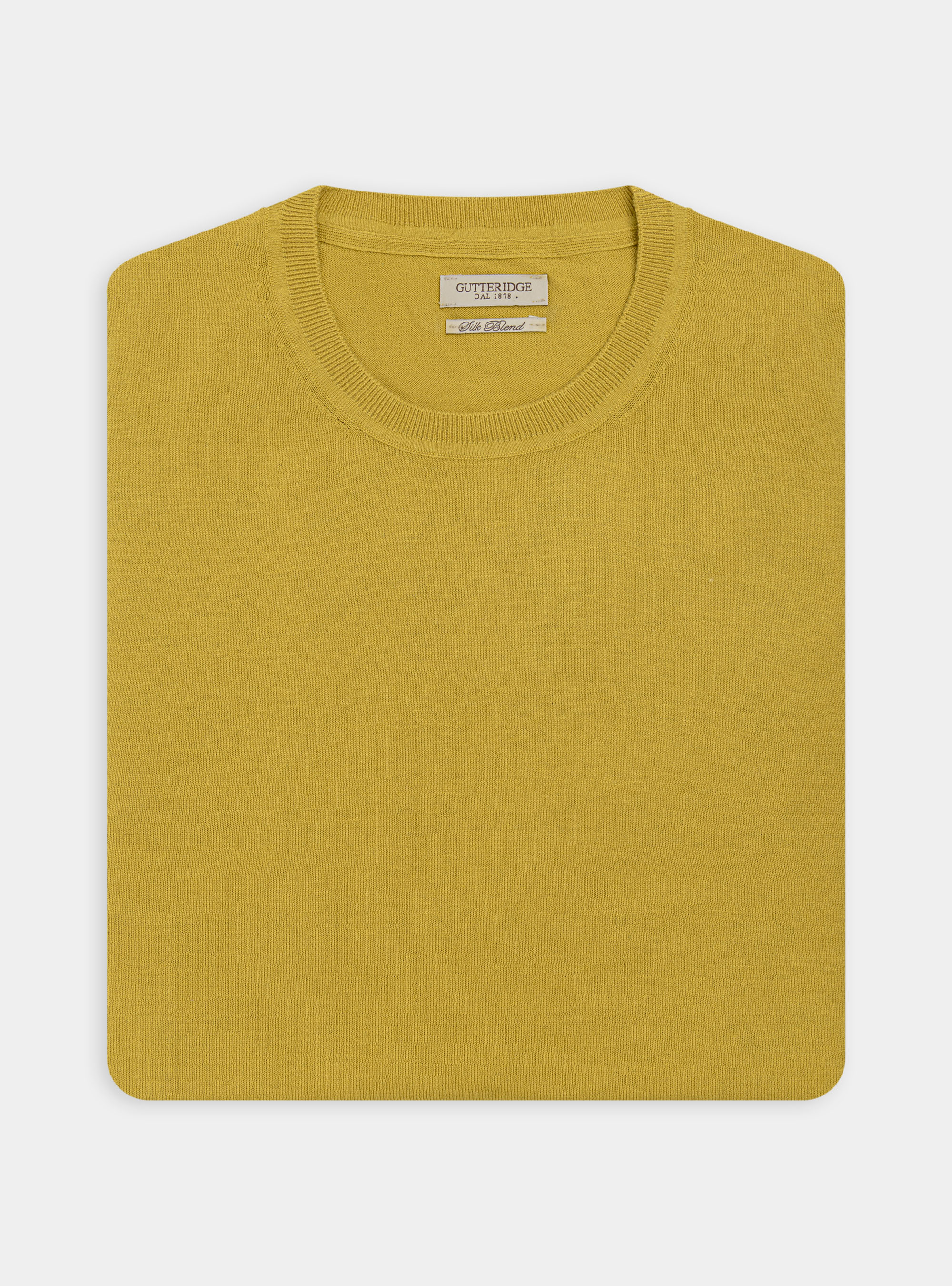 Maglia girocollo in seta e cotone, 0711C OCRA