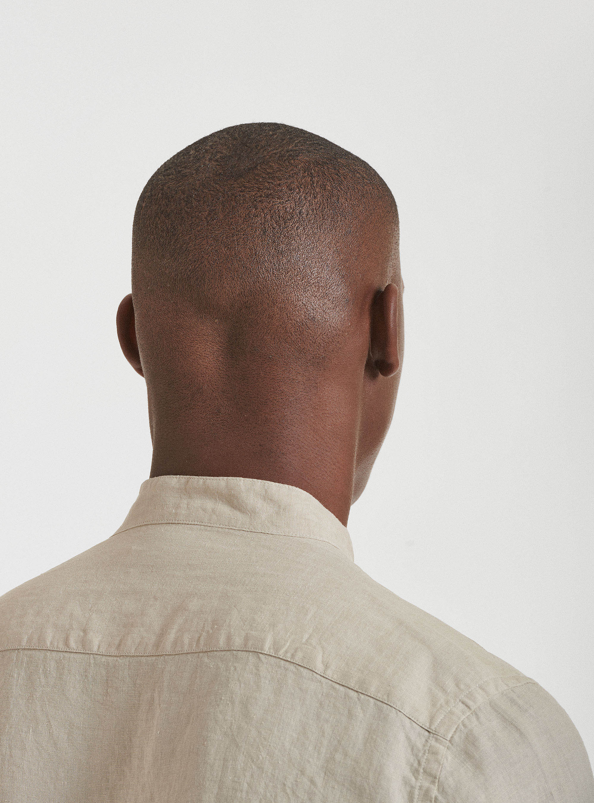 Camisa de cuello coreano en puro lino, ARENA